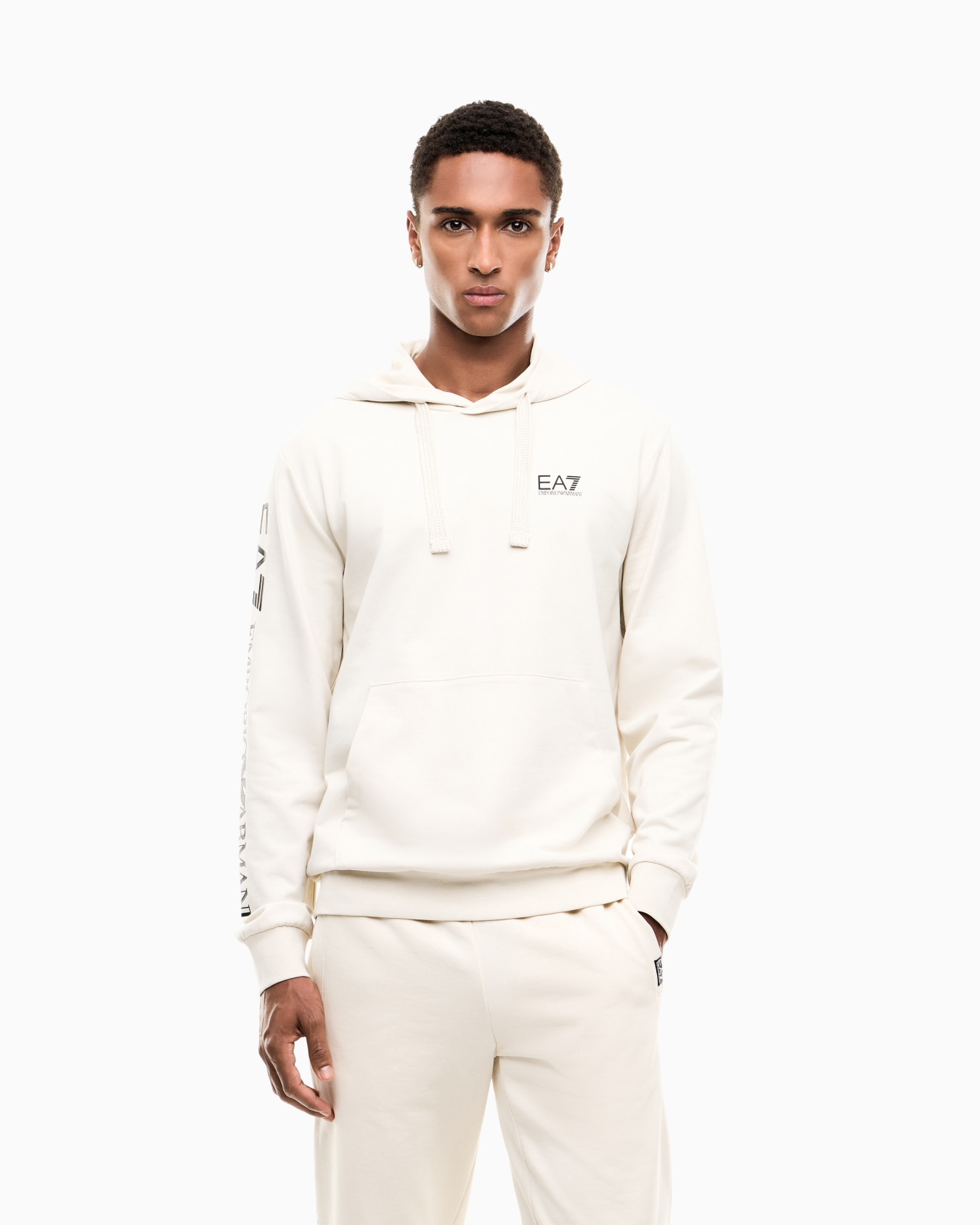 Pullover sweatshirt in cotton with a hood Logo Series Slide 3