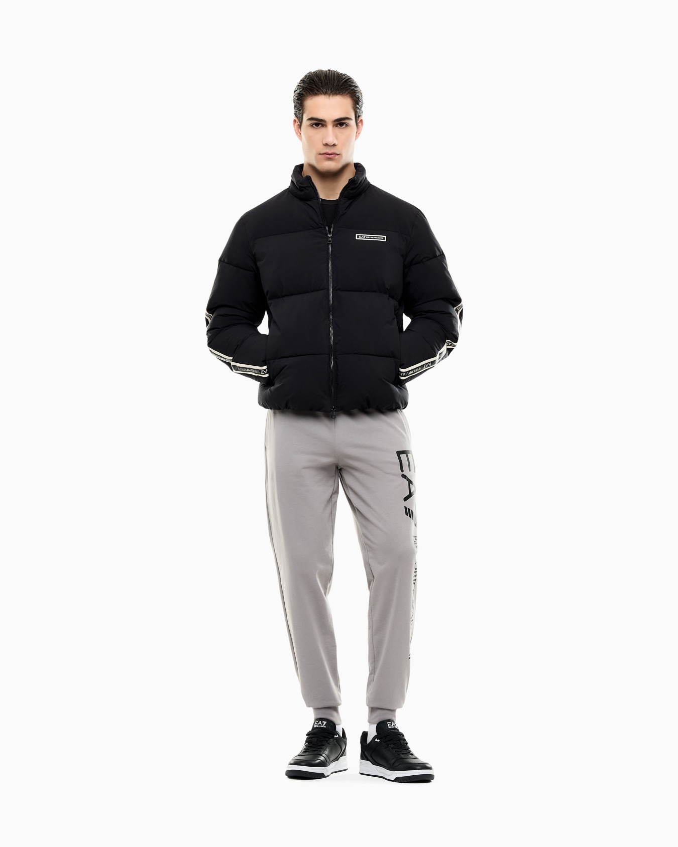Logo joggers in slim-fit cotton with pockets Logo Series Slide 1