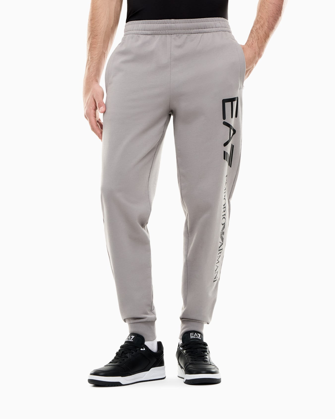 Logo joggers in slim-fit cotton with pockets Logo Series Slide 3