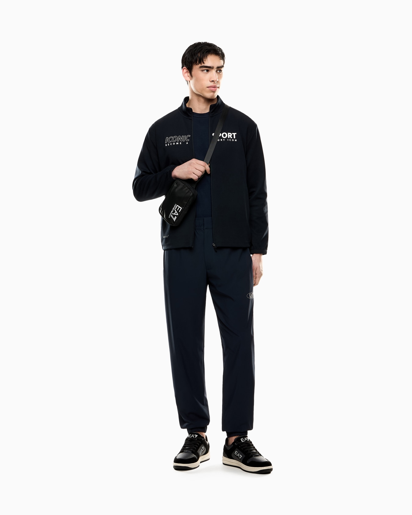 Armani Blue Sport zip-up sweatshirt in technical fabric Slide 1