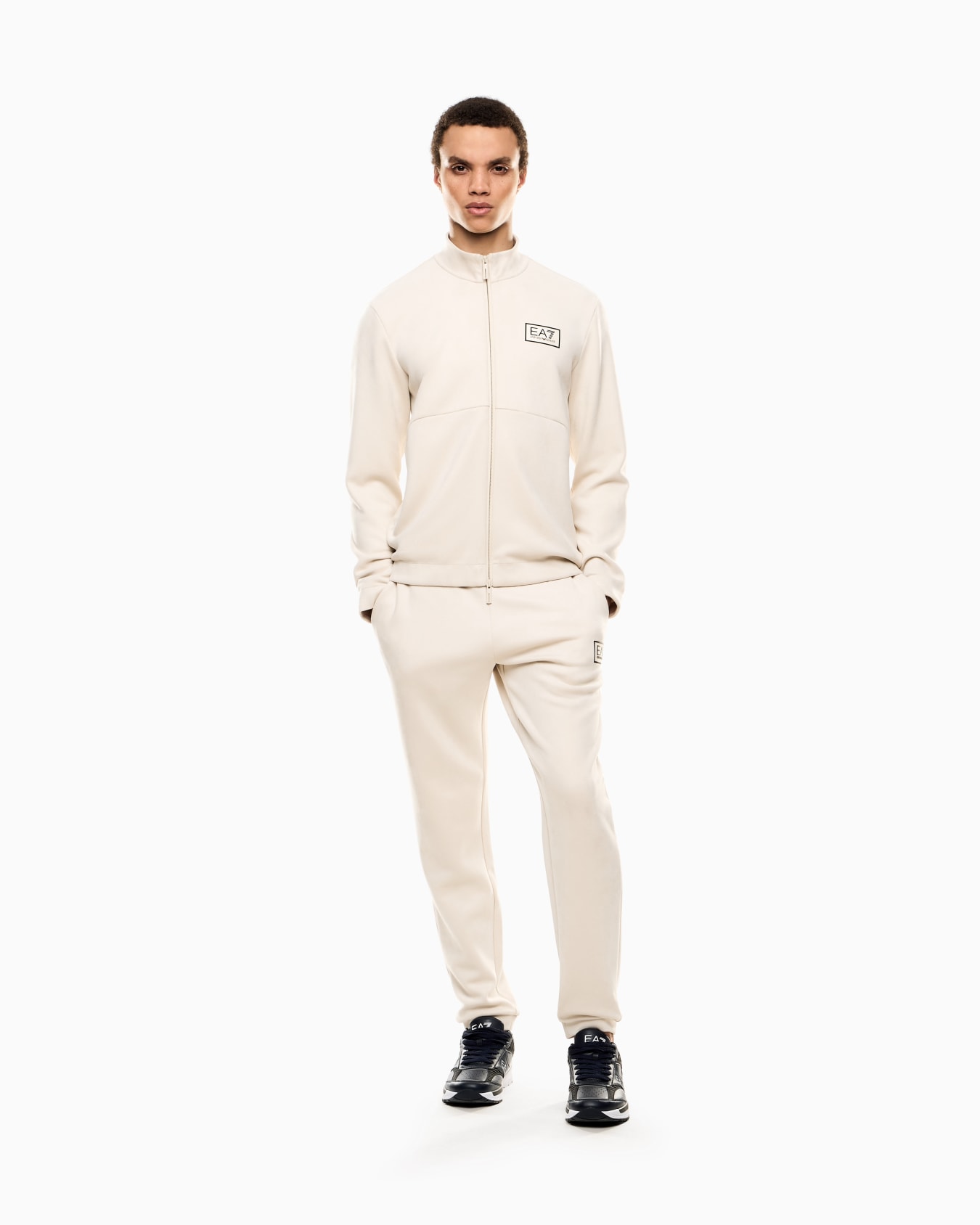 Gold Label zip-up sweatshirt in suede-effect fabric Slide 1