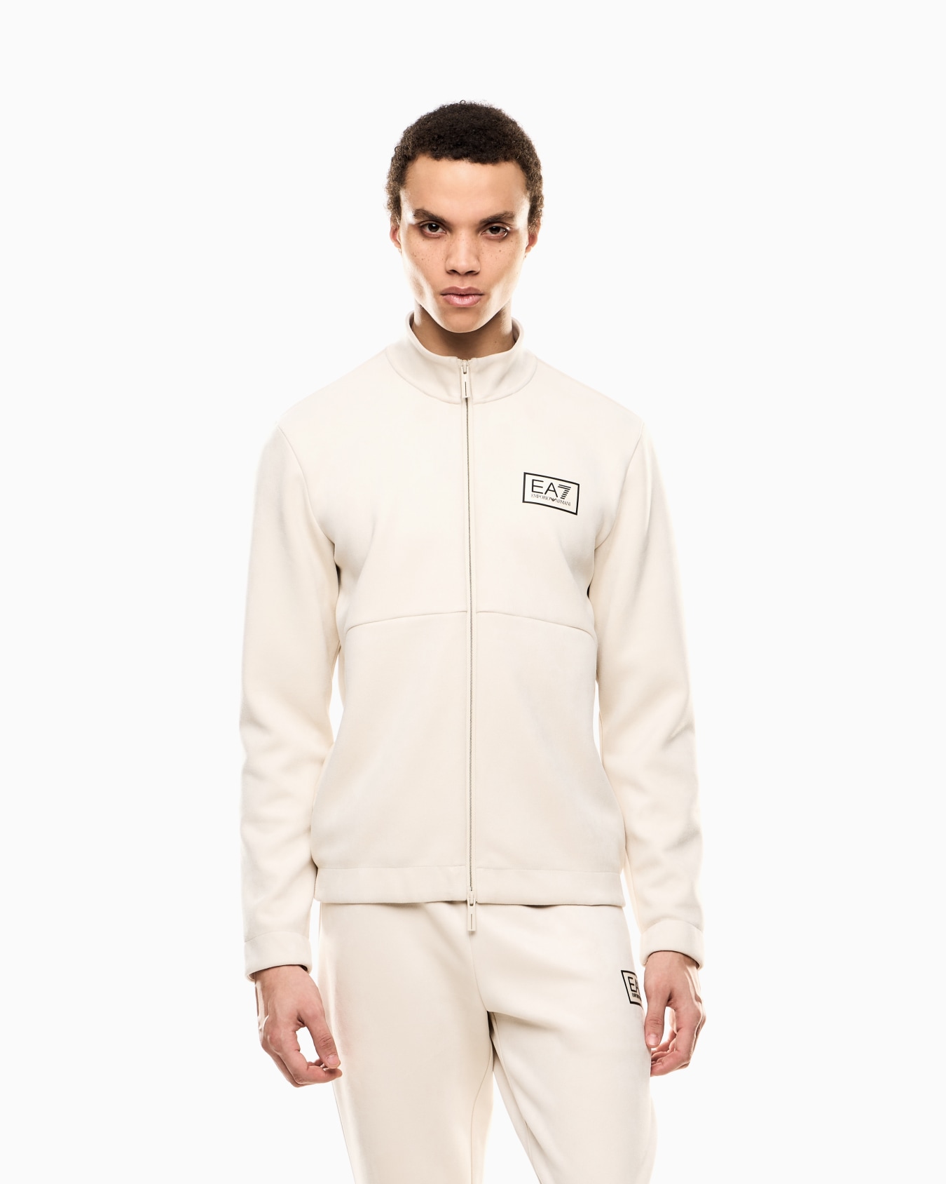 Gold Label zip-up sweatshirt in suede-effect fabric Slide 3