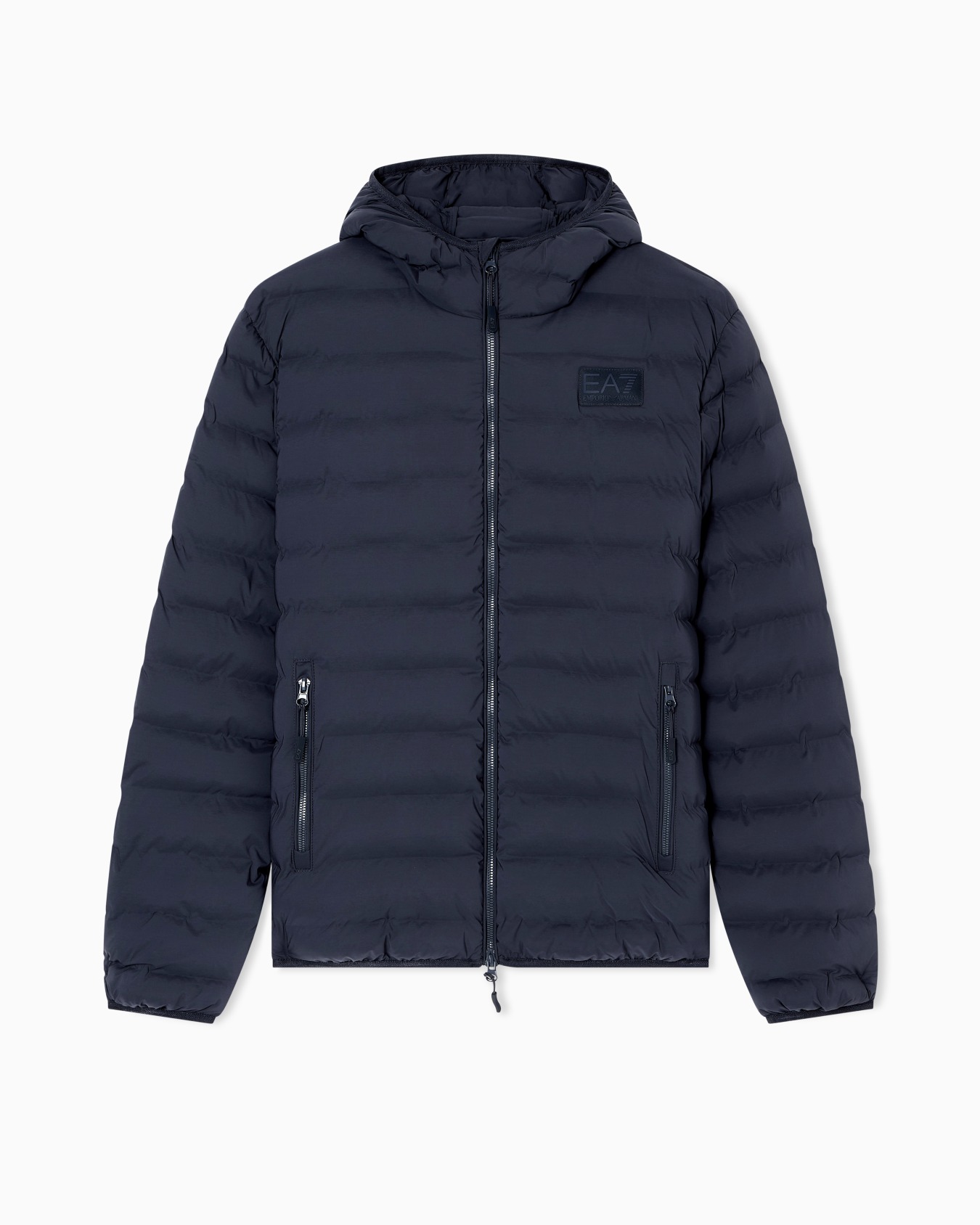 Chaqueta acolchada en tejido técnico con capucha Diapositiva 0