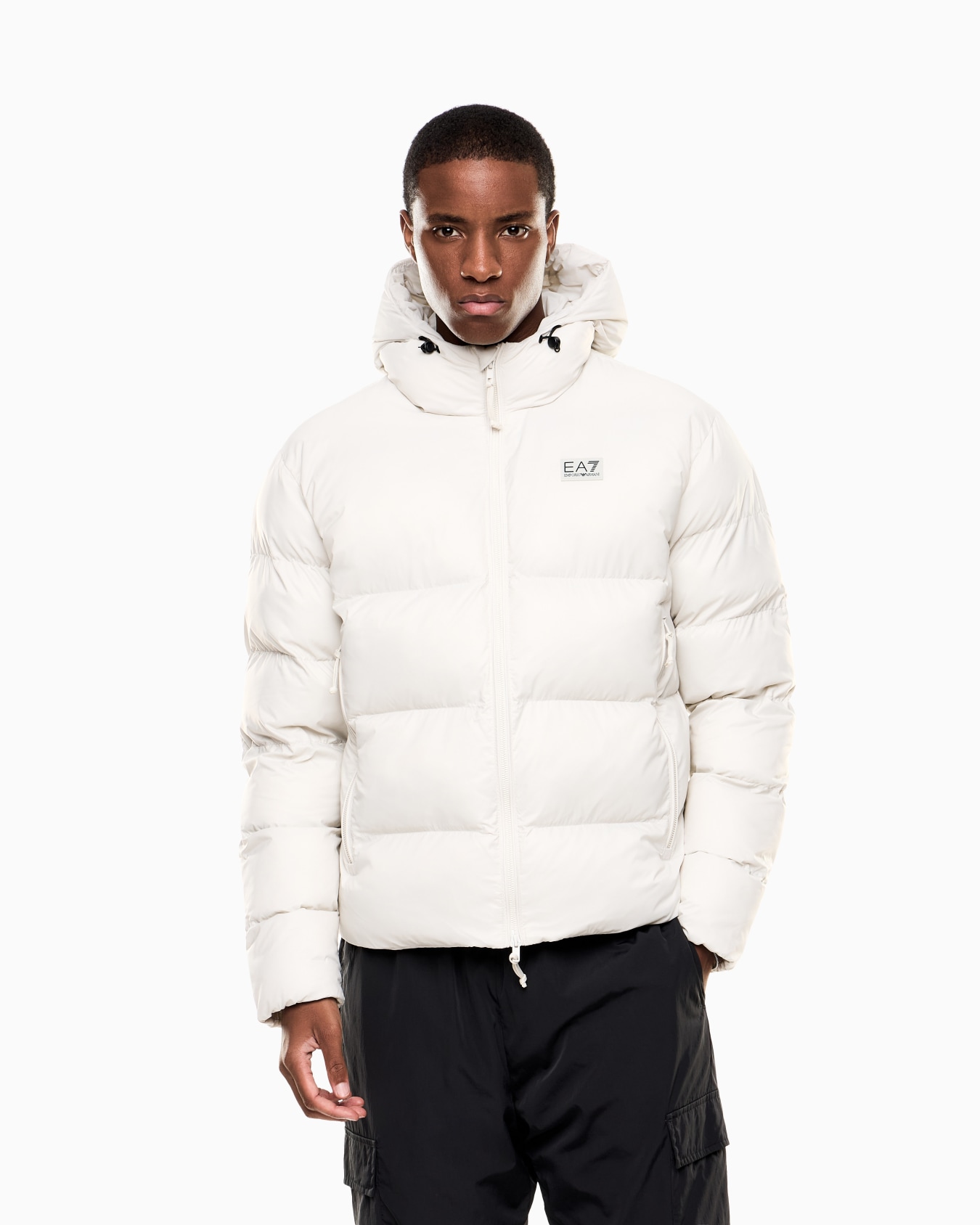 Technical fabric padded jacket with hood Slide 2