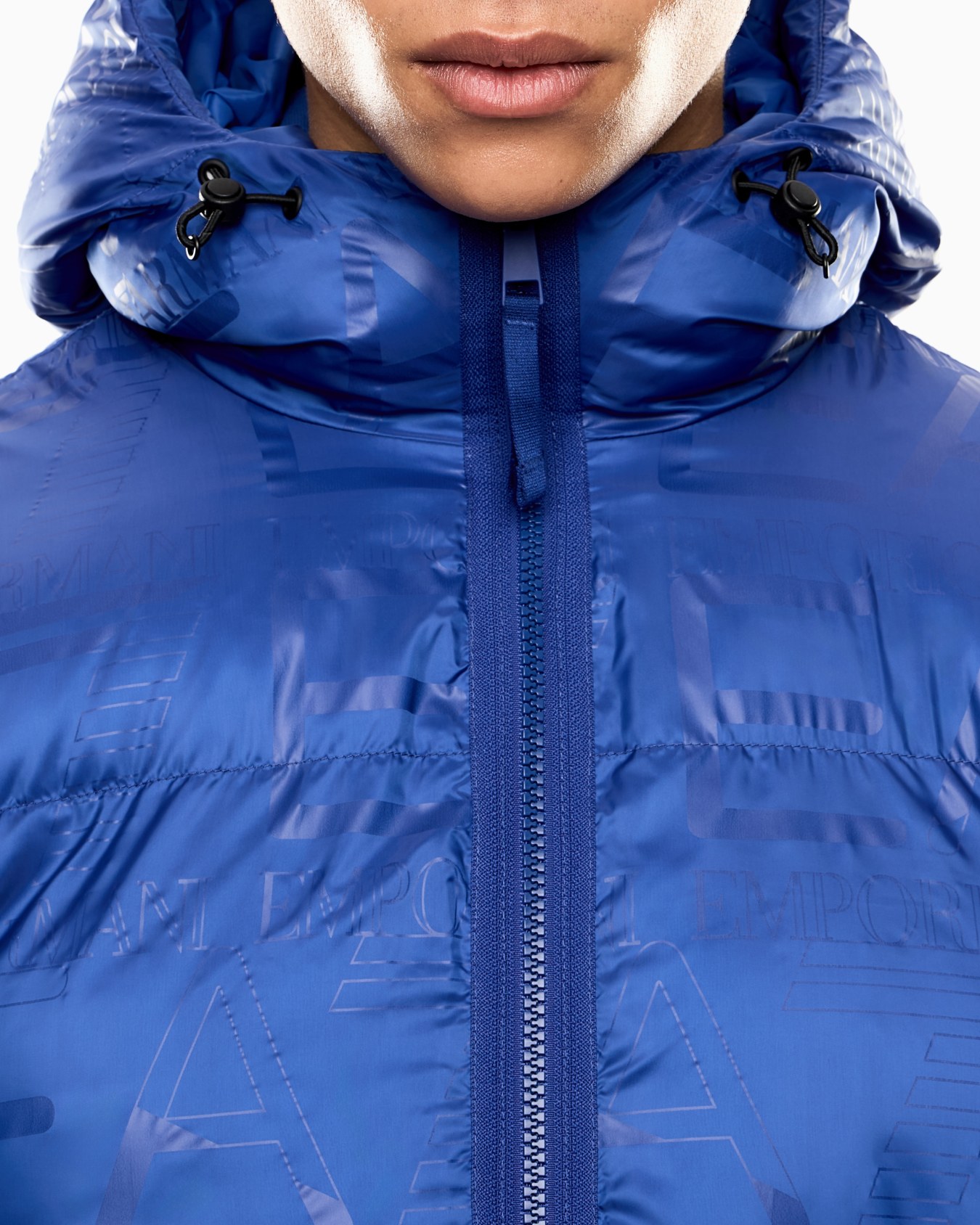 Padded hooded jacket with all-over logo print  Slide 4
