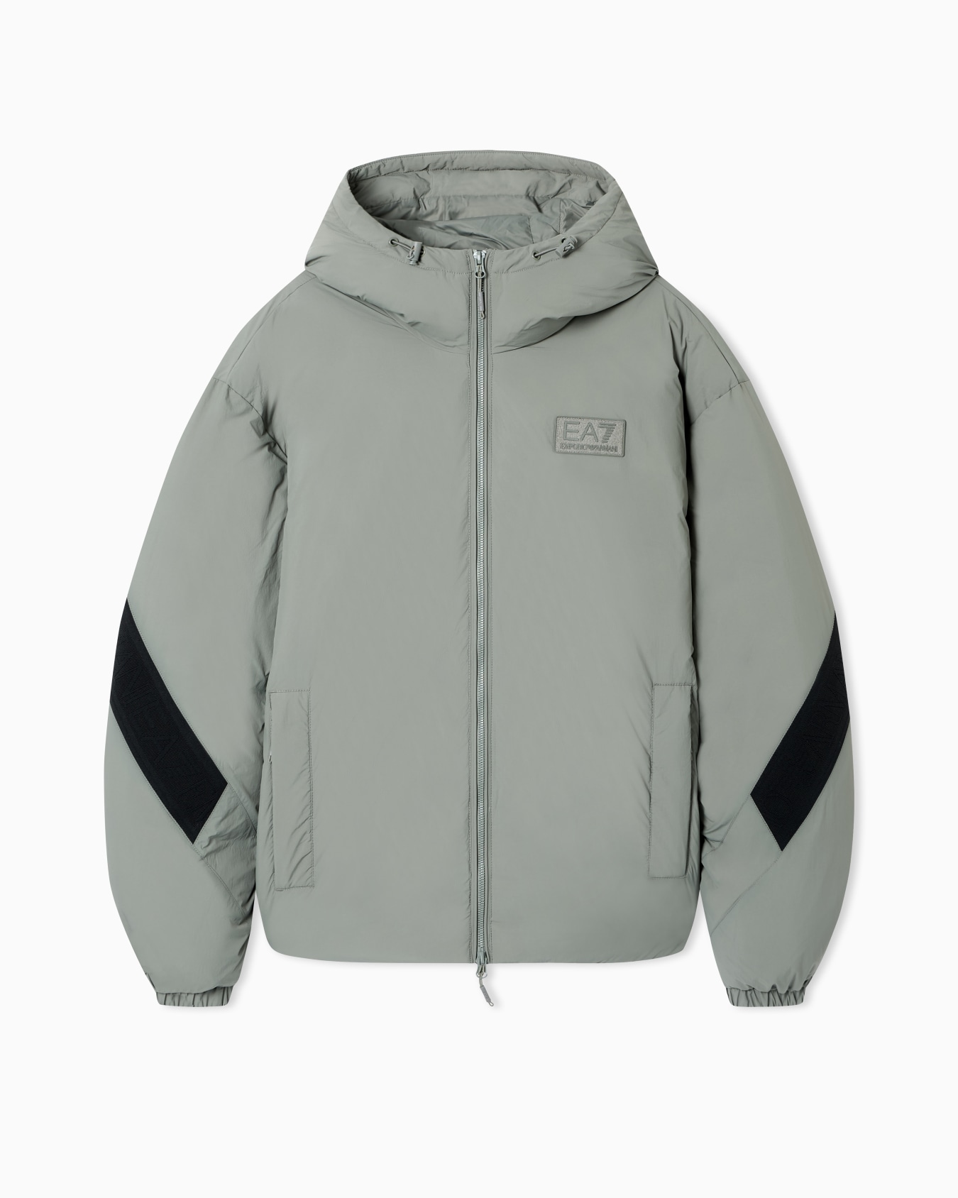 Technical fabric padded jacket with hood Slide 0