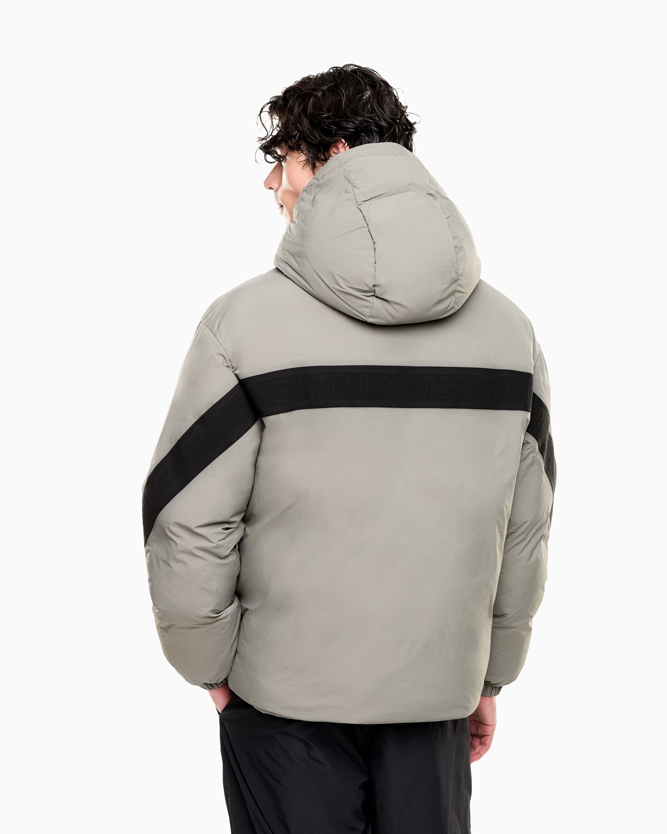 Technical fabric padded jacket with hood Slide 2