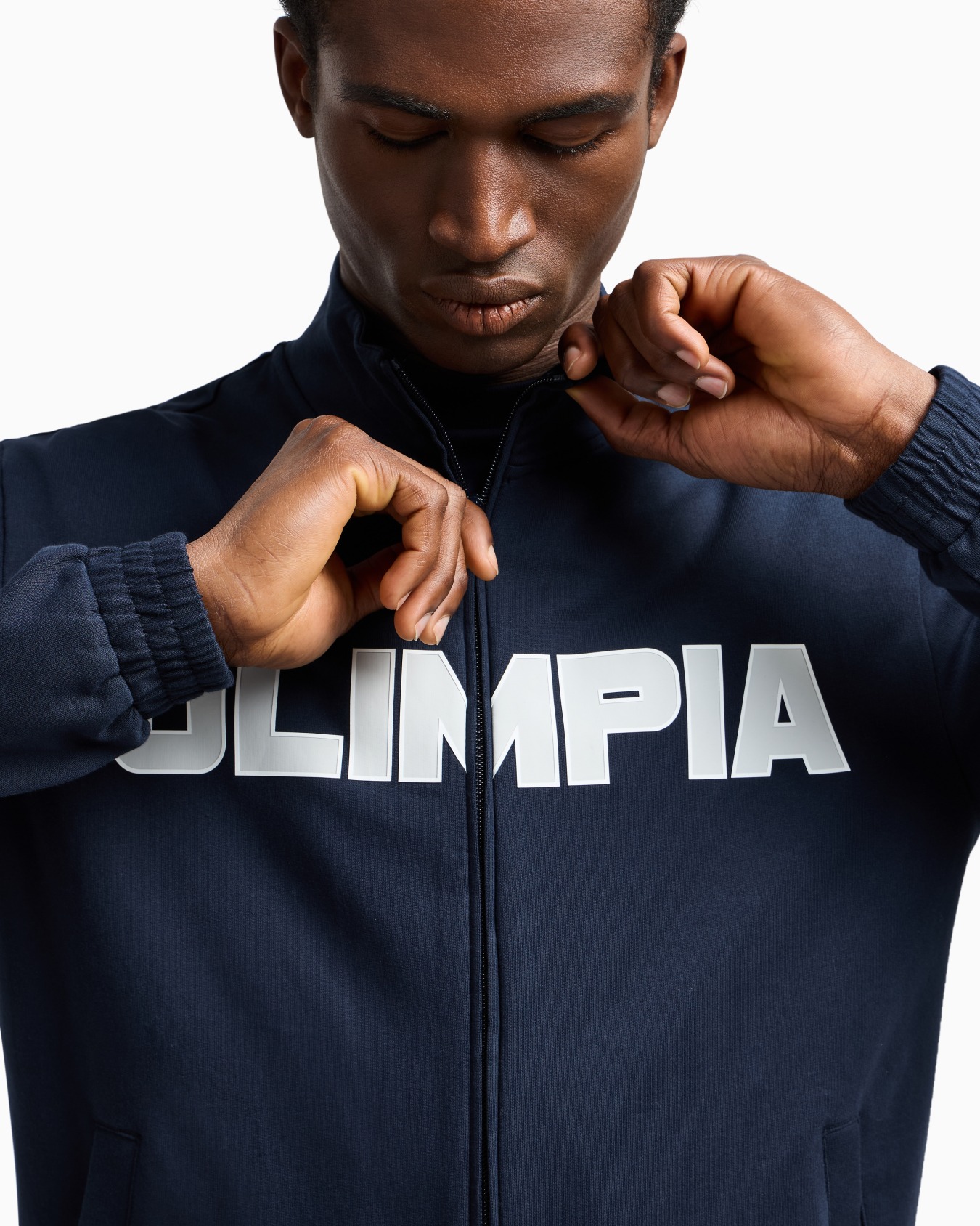 Olimpia Milano Zip-up sweatshirt in cotton jersey Slide 4