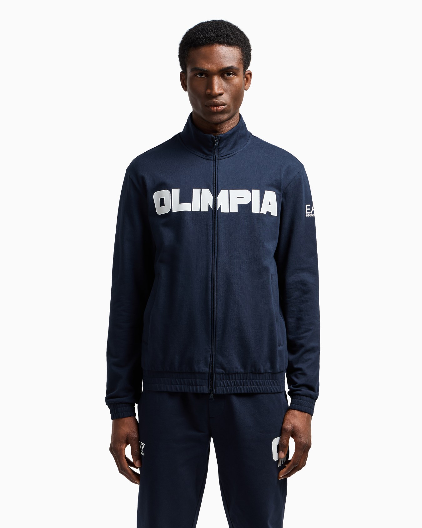 Olimpia Milano Zip-up sweatshirt in cotton jersey Slide 1
