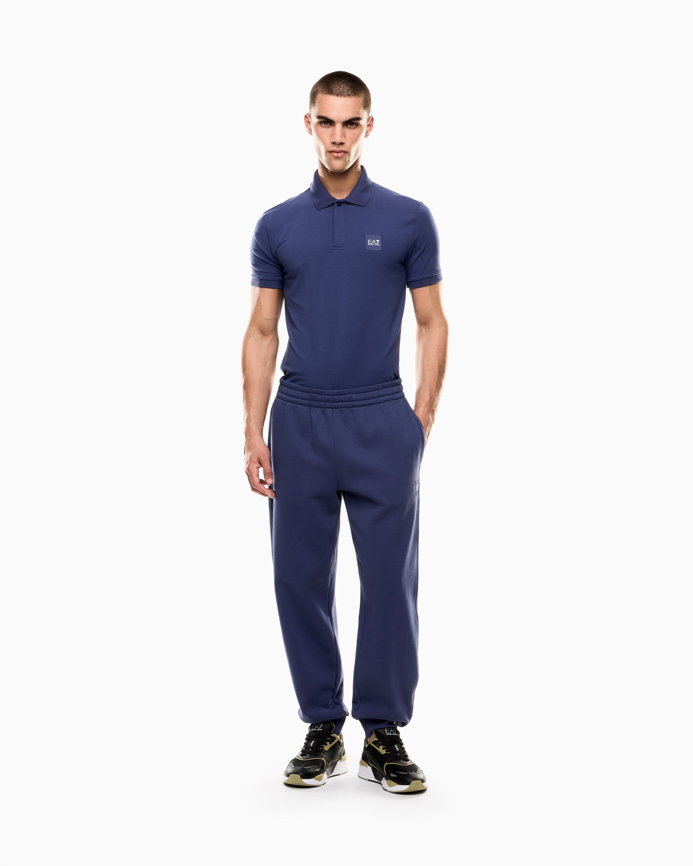 Visibility stretch cotton-jersey polo shirt Slide 1