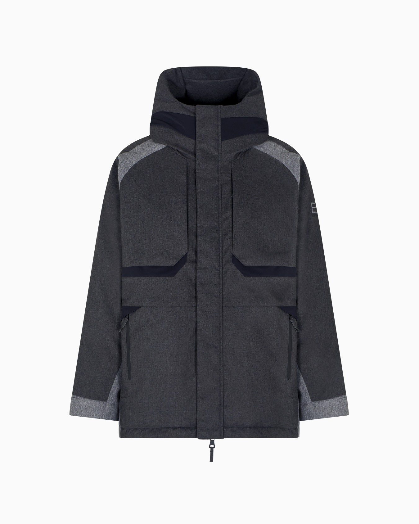 Lux Identity hooded padded jacket in cloth Slide 0