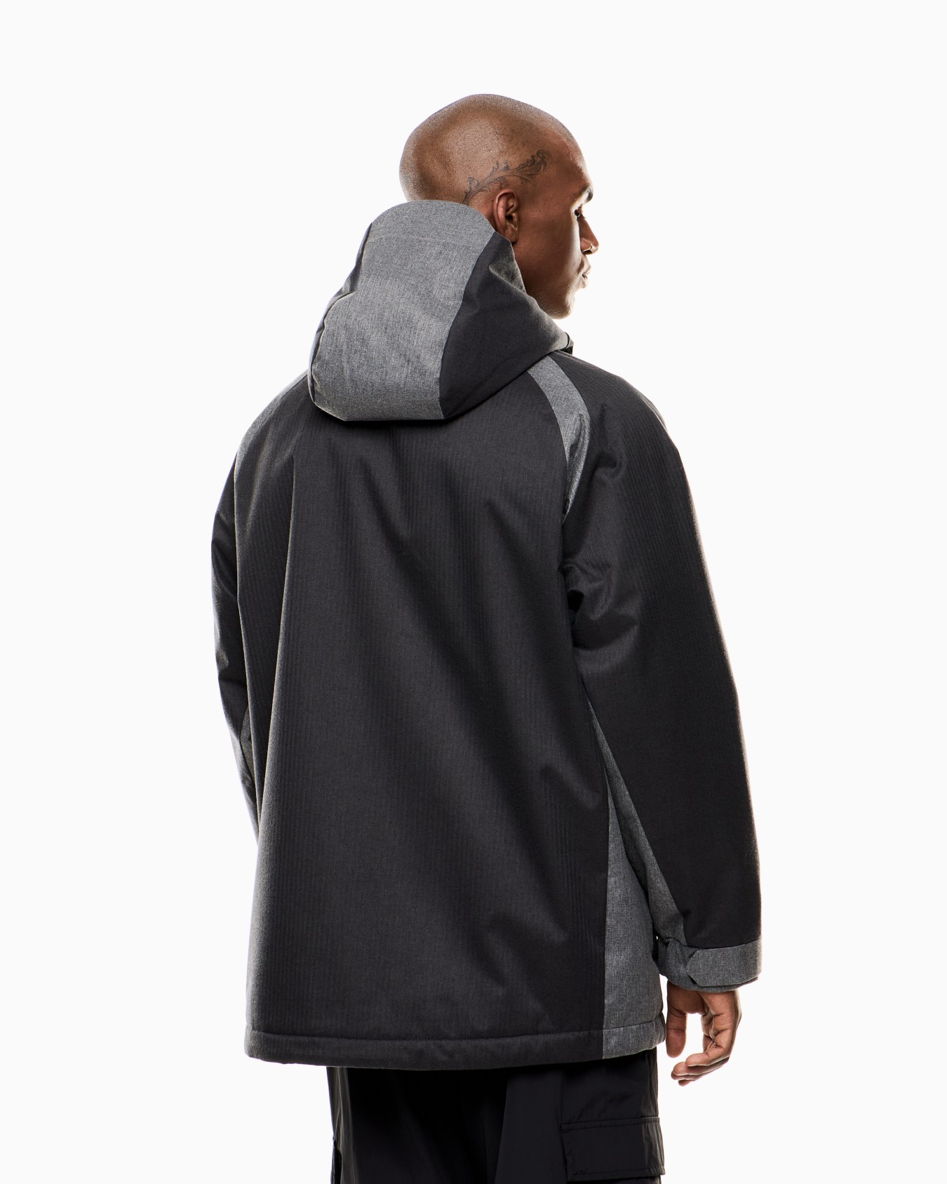 Lux Identity hooded padded jacket in cloth Slide 3