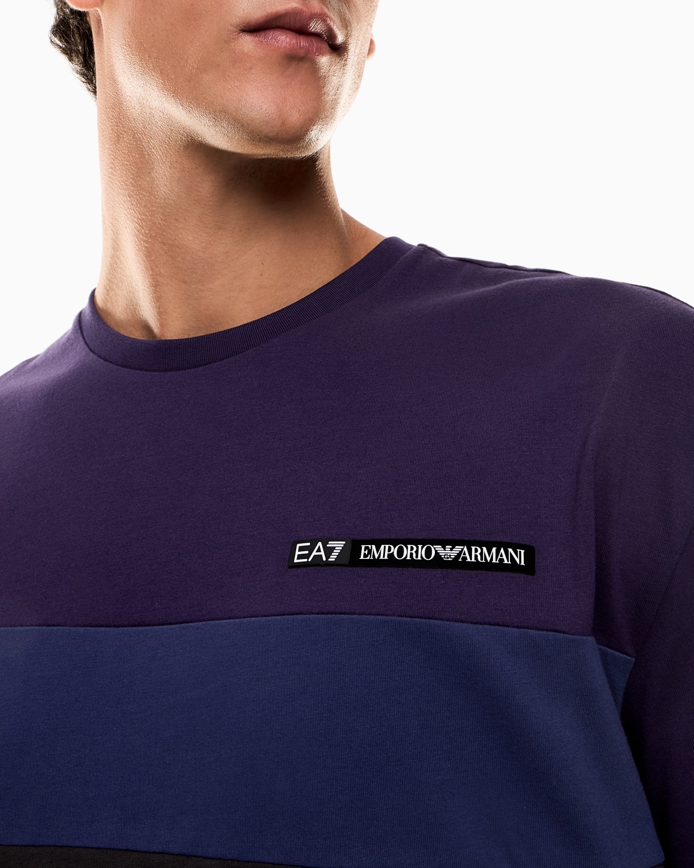 Athletic Colour Block cotton-blend crew-neck T-shirt Slide 4