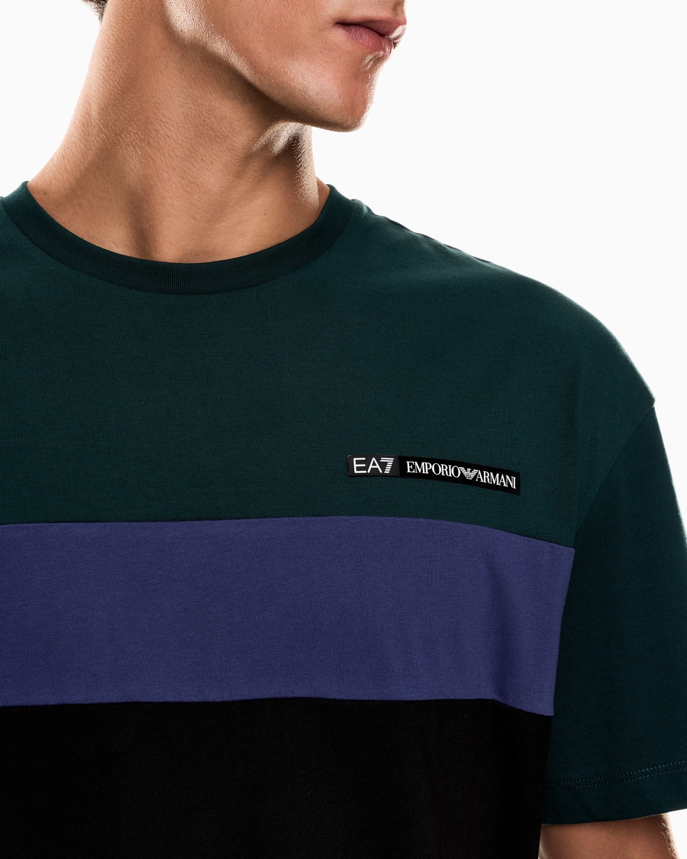 Athletic Colour Block T-Shirt mit Rundhalsausschnitt aus einer Baumwoll-Mischung Folie 4