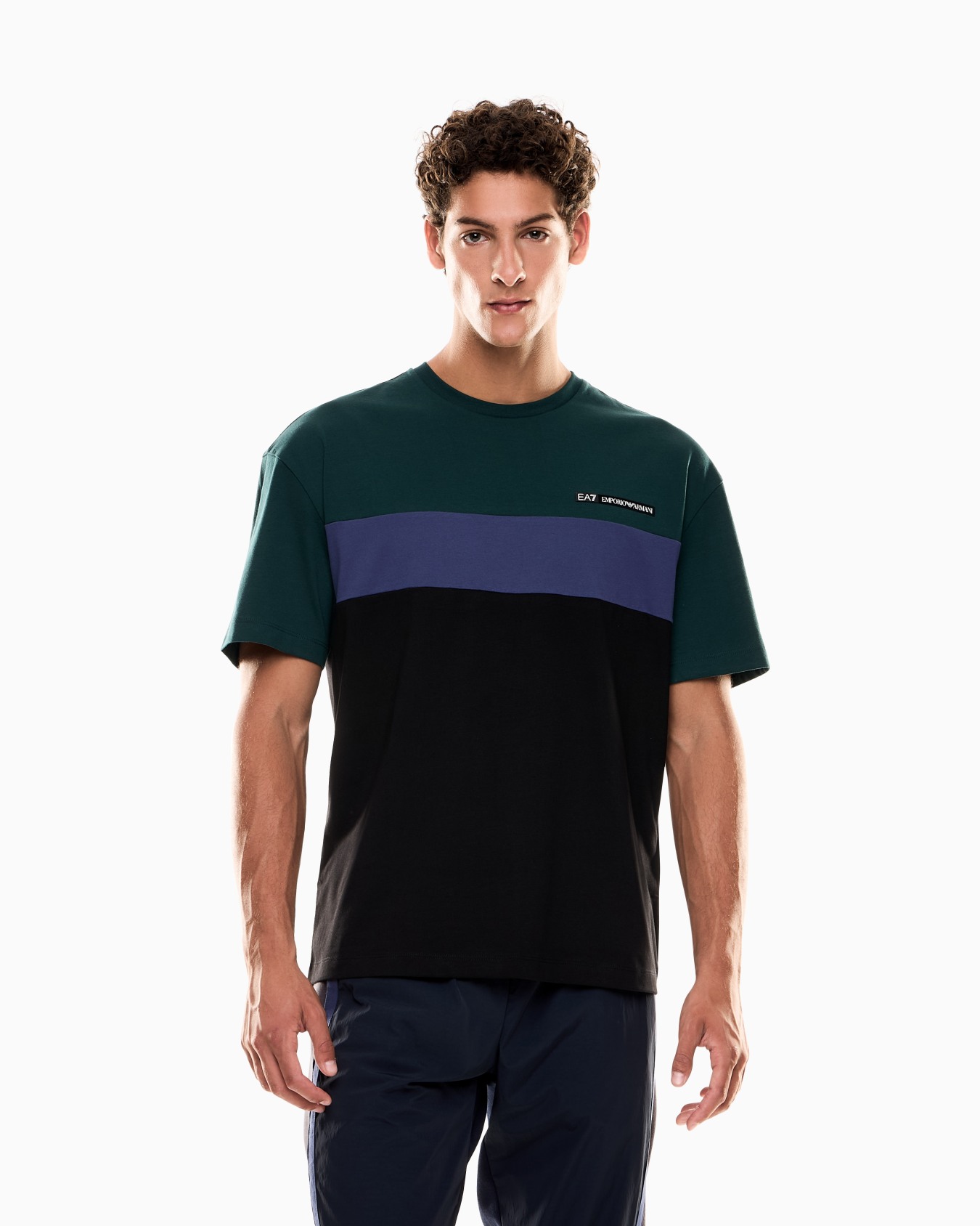 Athletic Colour Block T-Shirt mit Rundhalsausschnitt aus einer Baumwoll-Mischung Folie 3