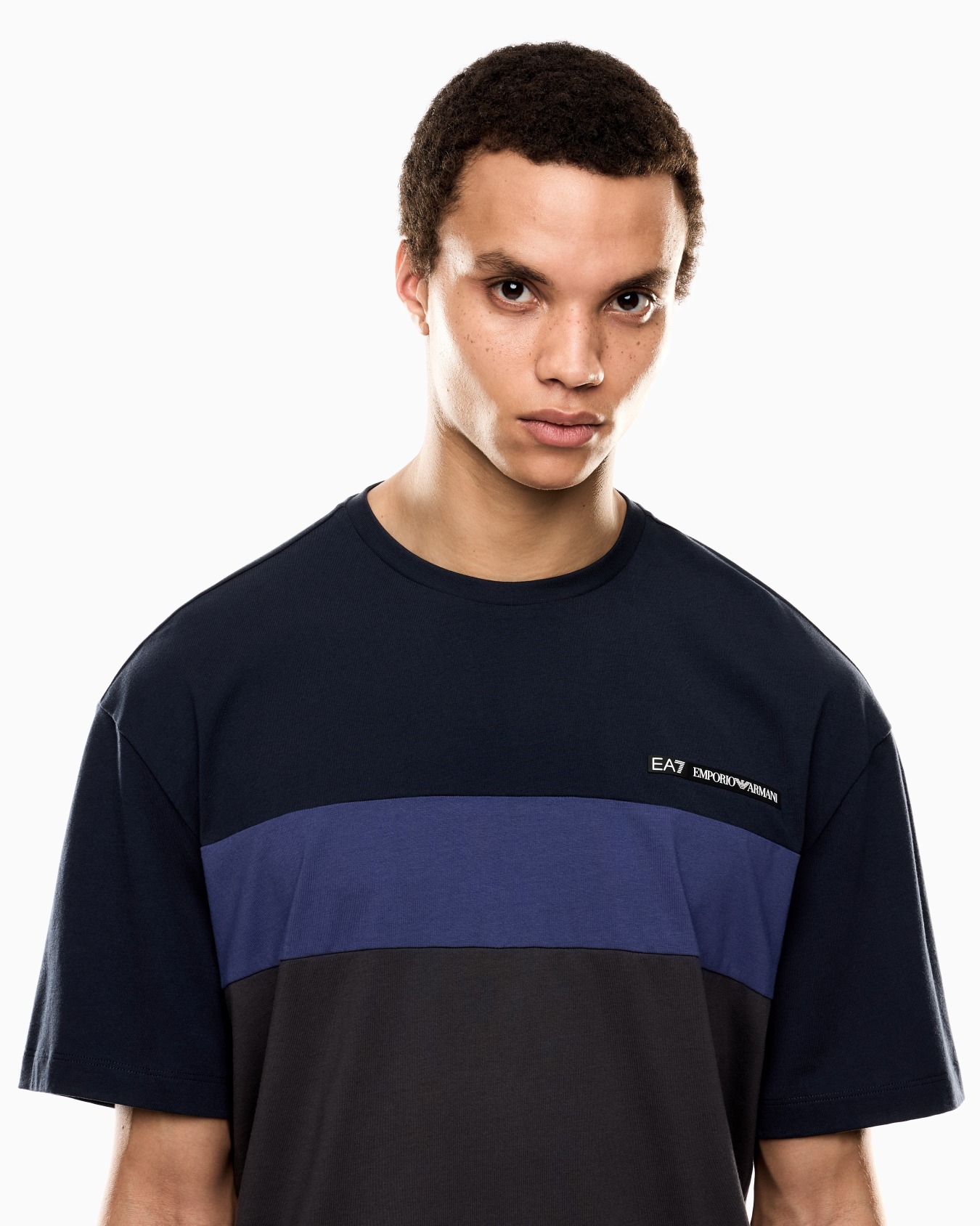Athletic Colour Block cotton-blend crew-neck T-shirt Slide 4