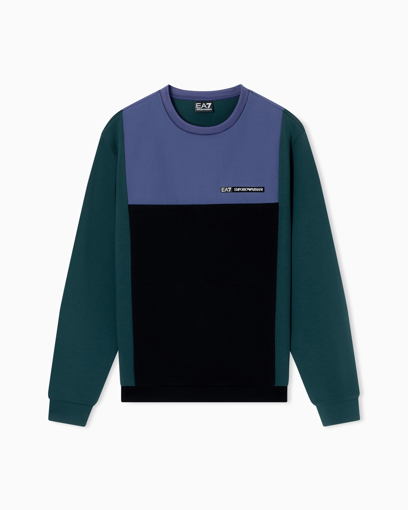 Athletic Colour Block crew-neck sweatshirt in a stretch viscose blend  Slide 0