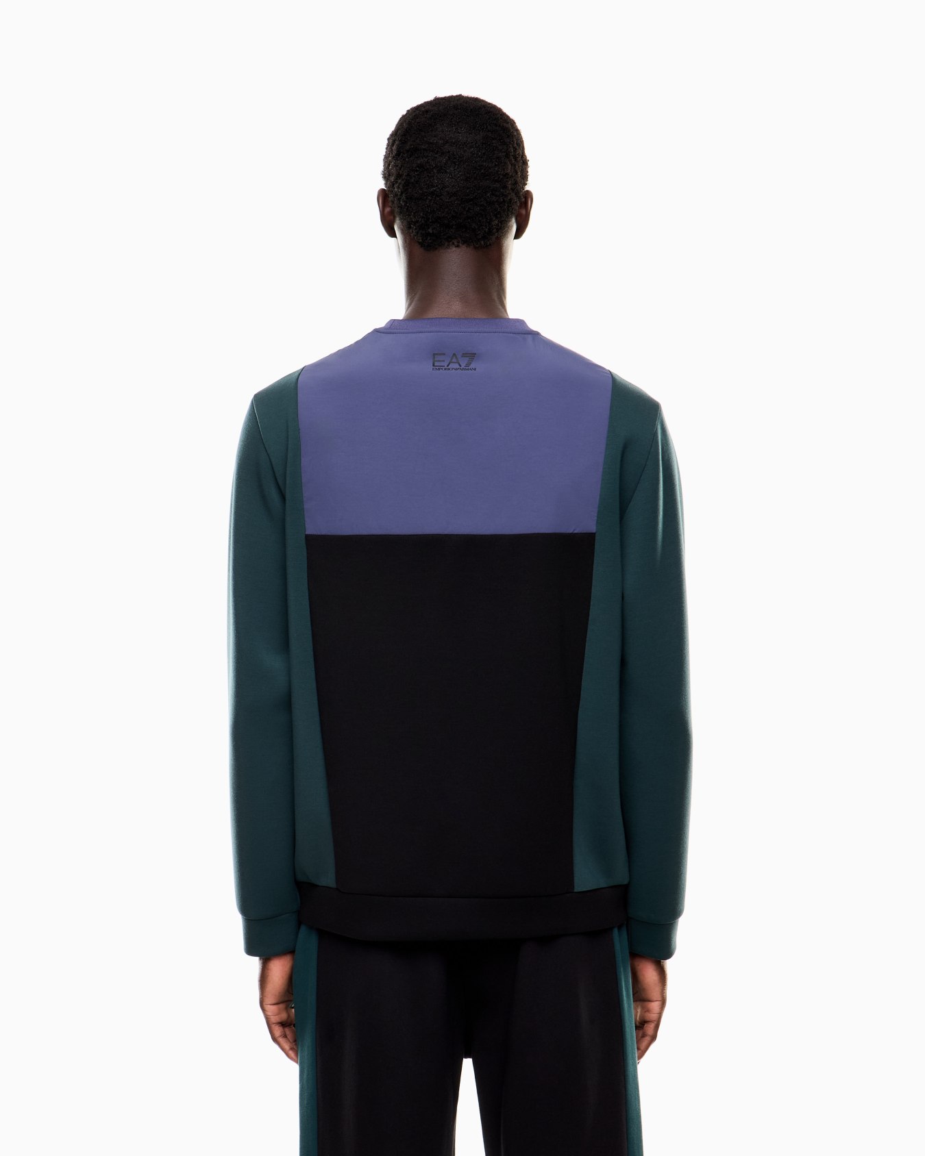 Athletic Colour Block crew-neck sweatshirt in a stretch viscose blend  Slide 2