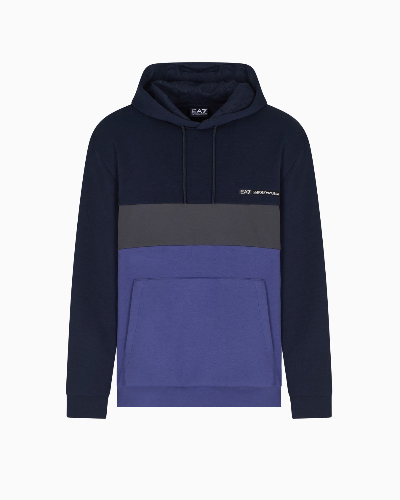 Athletic Colour Block hooded sweatshirt in nylon and viscose blend Slide 0