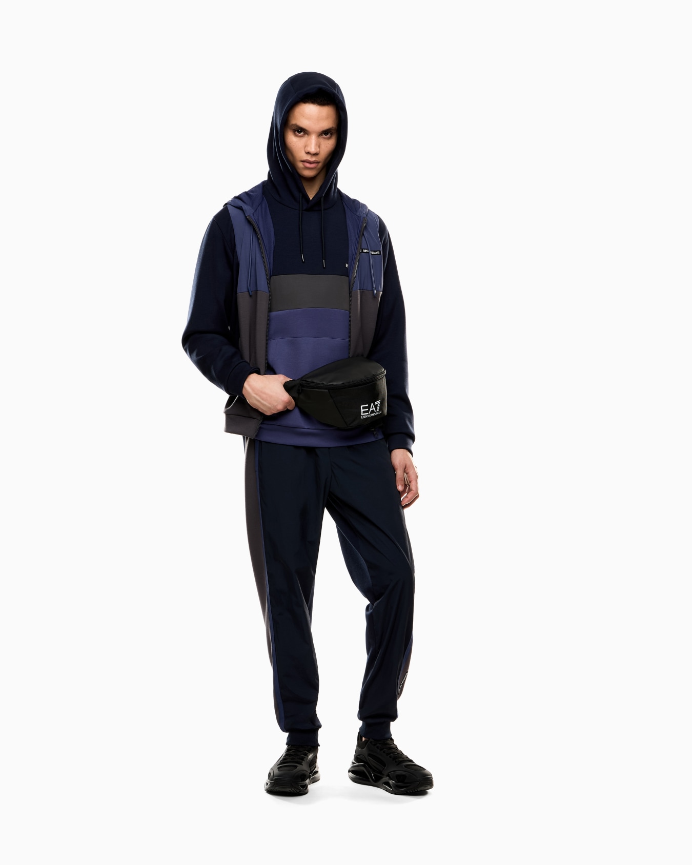 Athletic Colour Block joggers in a nylon and viscose blend Slide 1