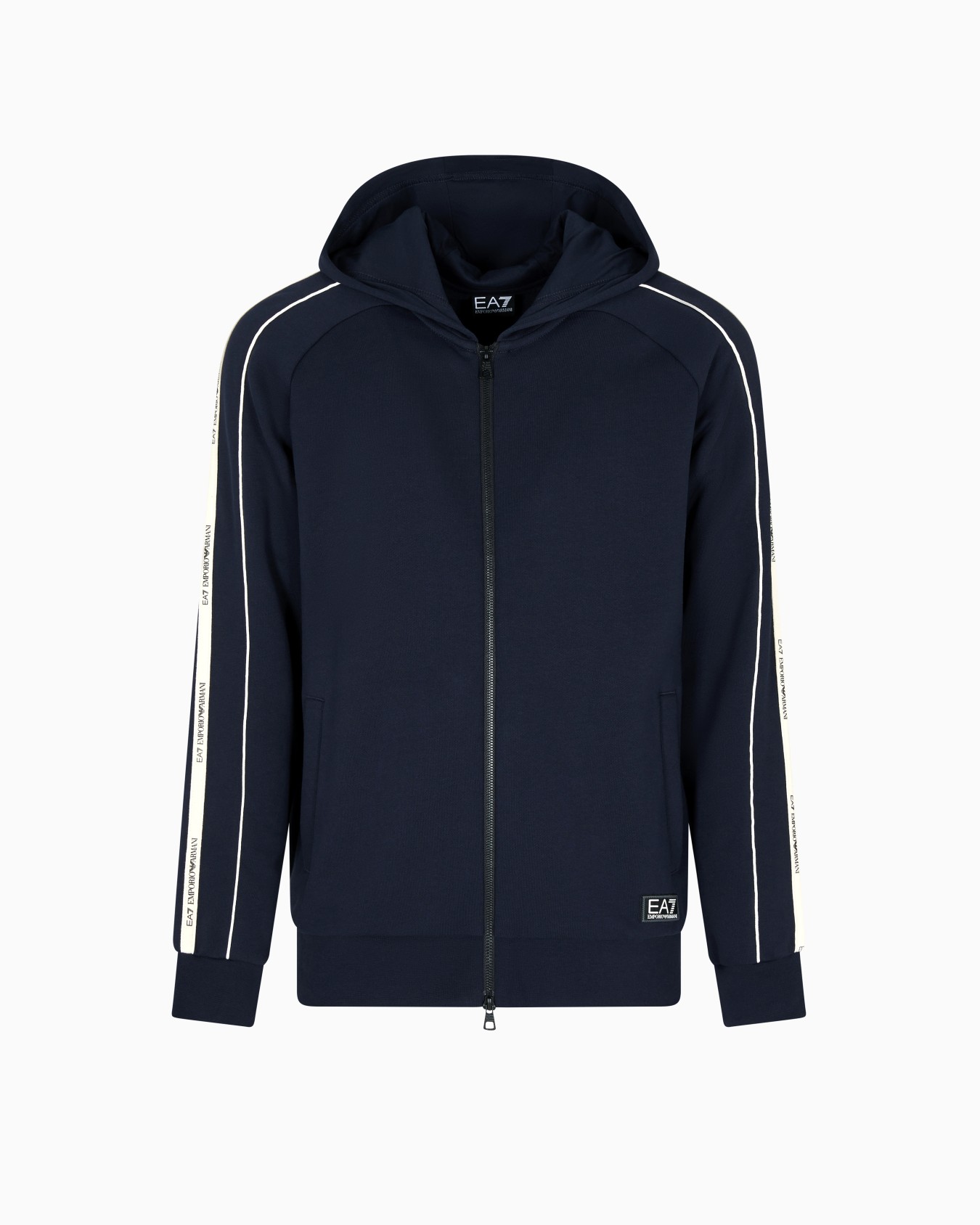 Logo Series cotton-blend hooded zip-up sweatshirt Slide 0