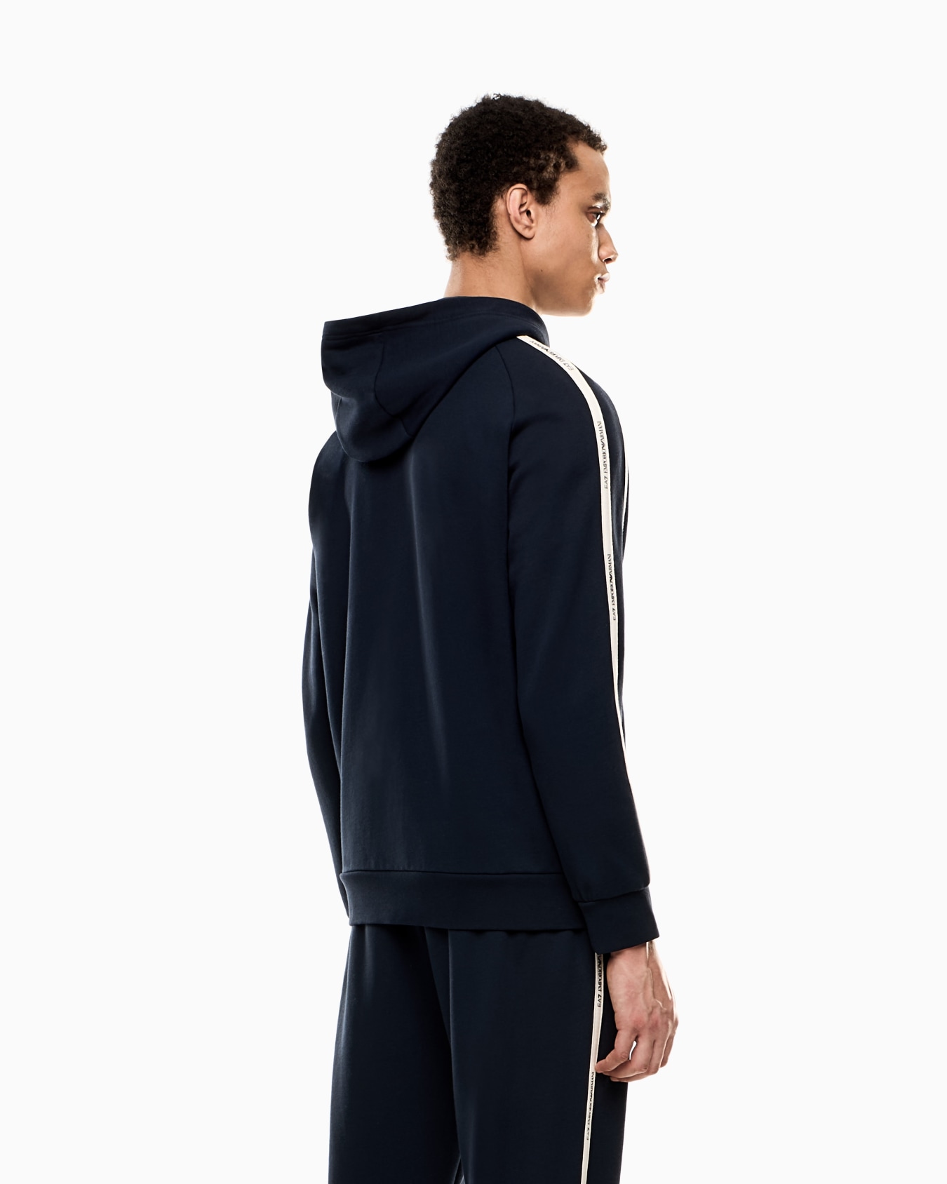 Logo Series cotton-blend hooded zip-up sweatshirt Slide 2