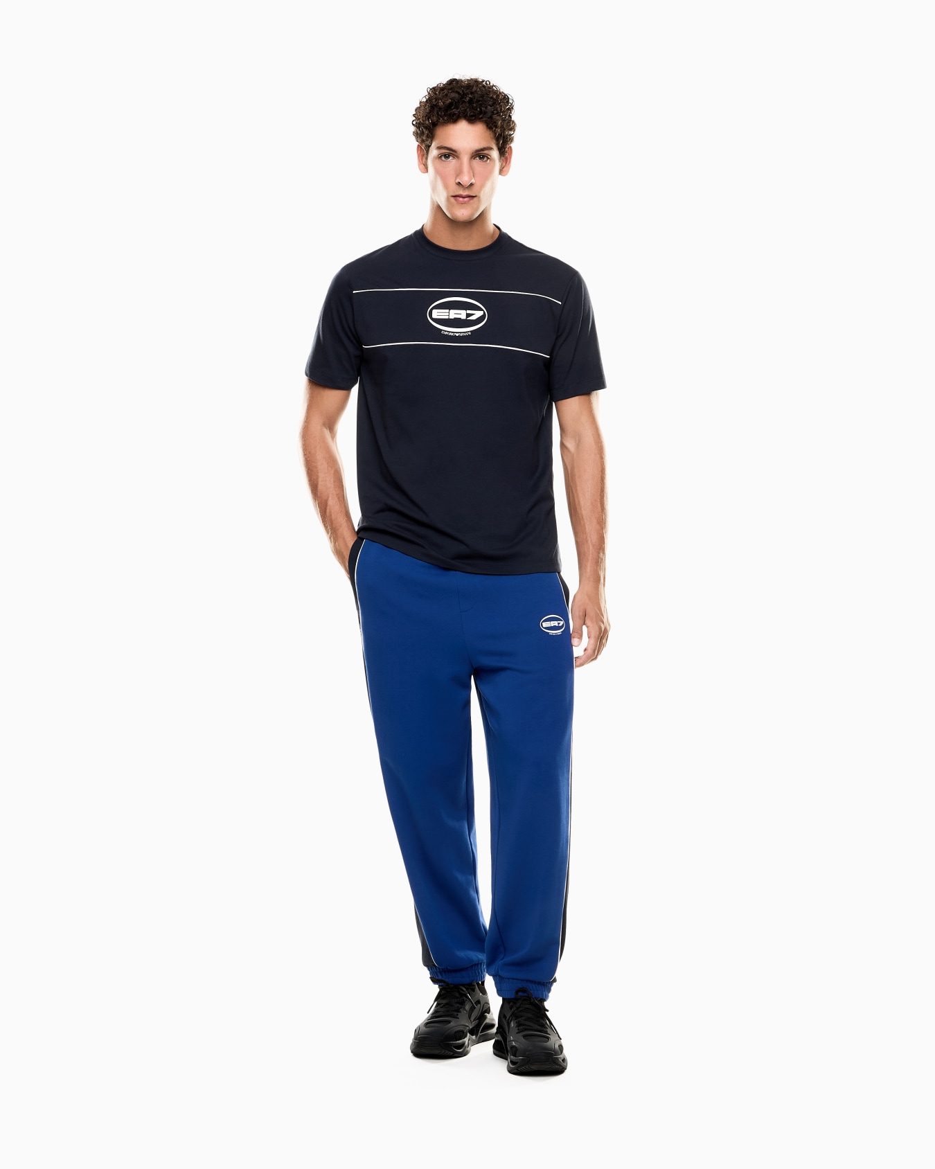 T-shirt girocollo Logo Series in jersey di misto cotone Slide 1