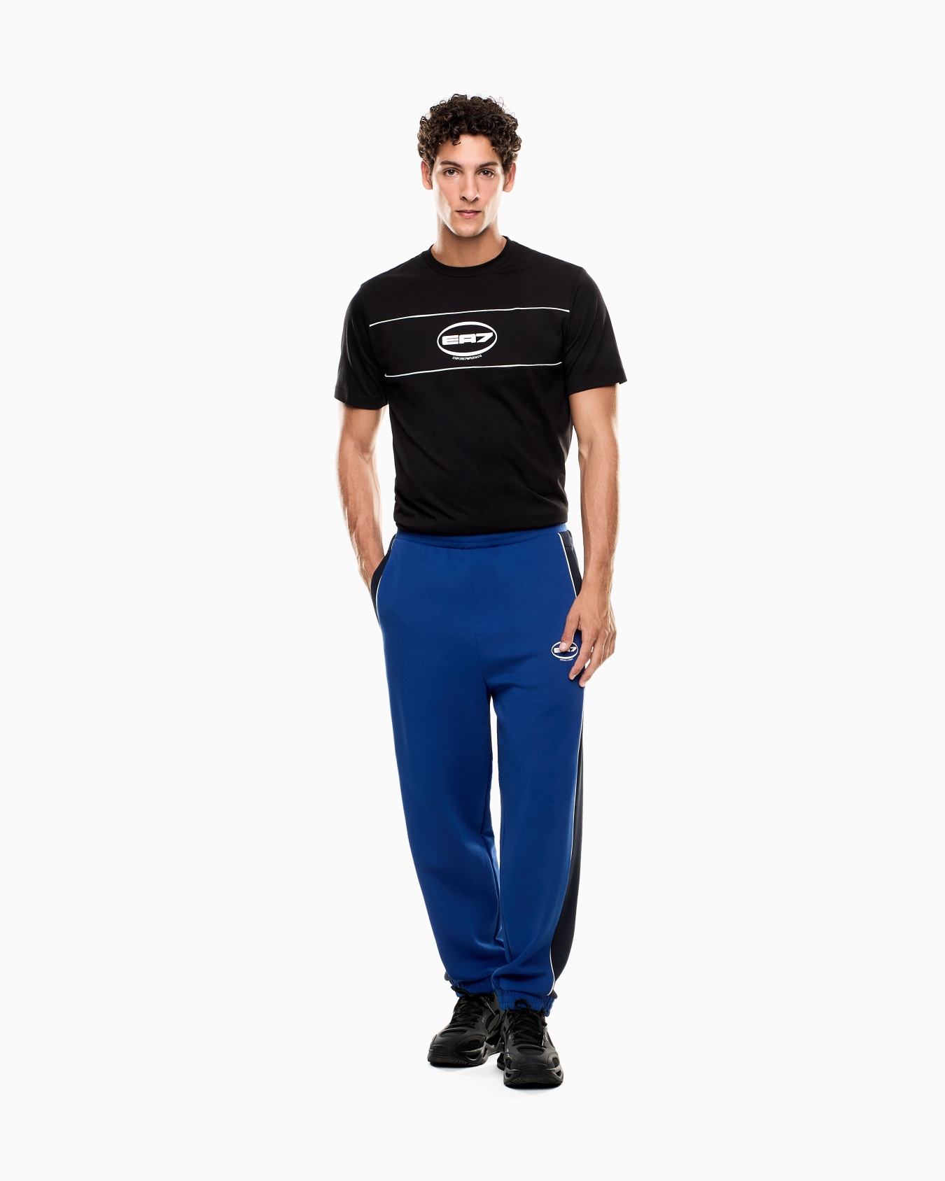 T-shirt girocollo Logo Series in jersey di misto cotone Slide 1