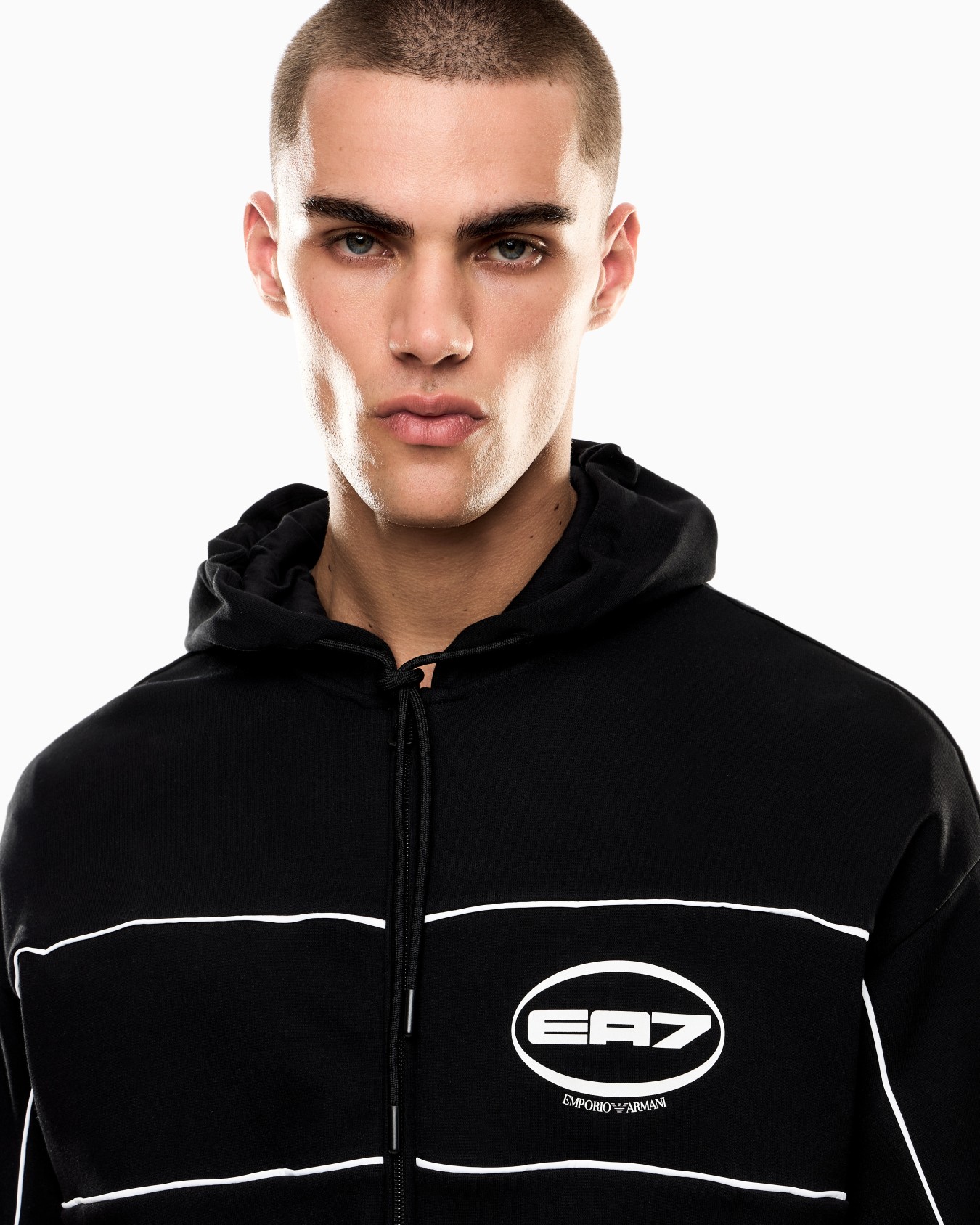 Logo Series stretch cotton-blend hooded sweatshirt Slide 4