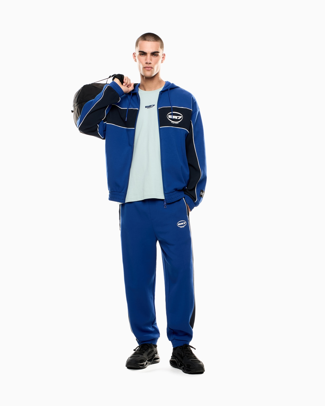 Logo Series stretch cotton-blend joggers Slide 1