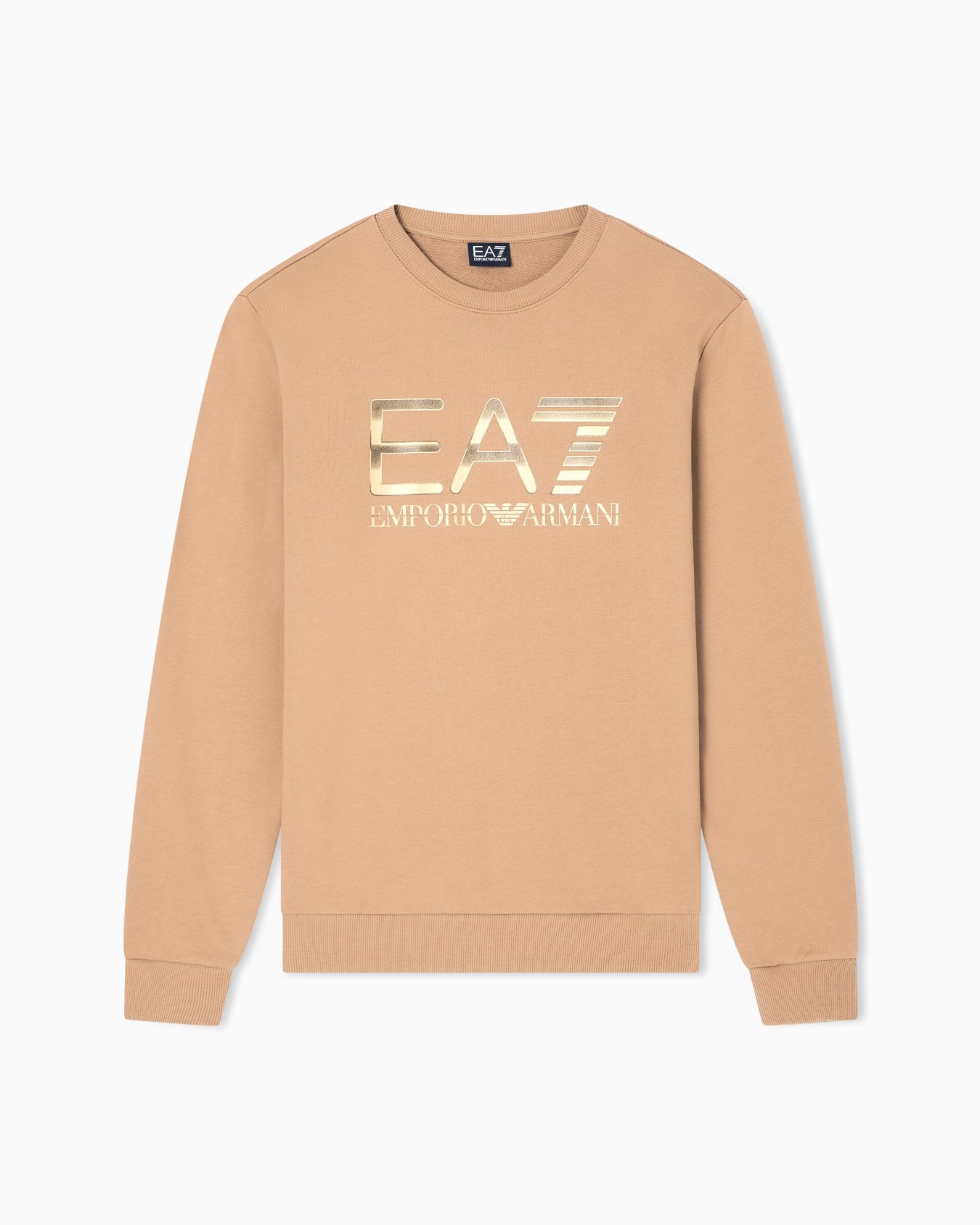 Sweat-shirt ras-du-cou Logo Series en coton stretch avec grand logo Diapositive 0
