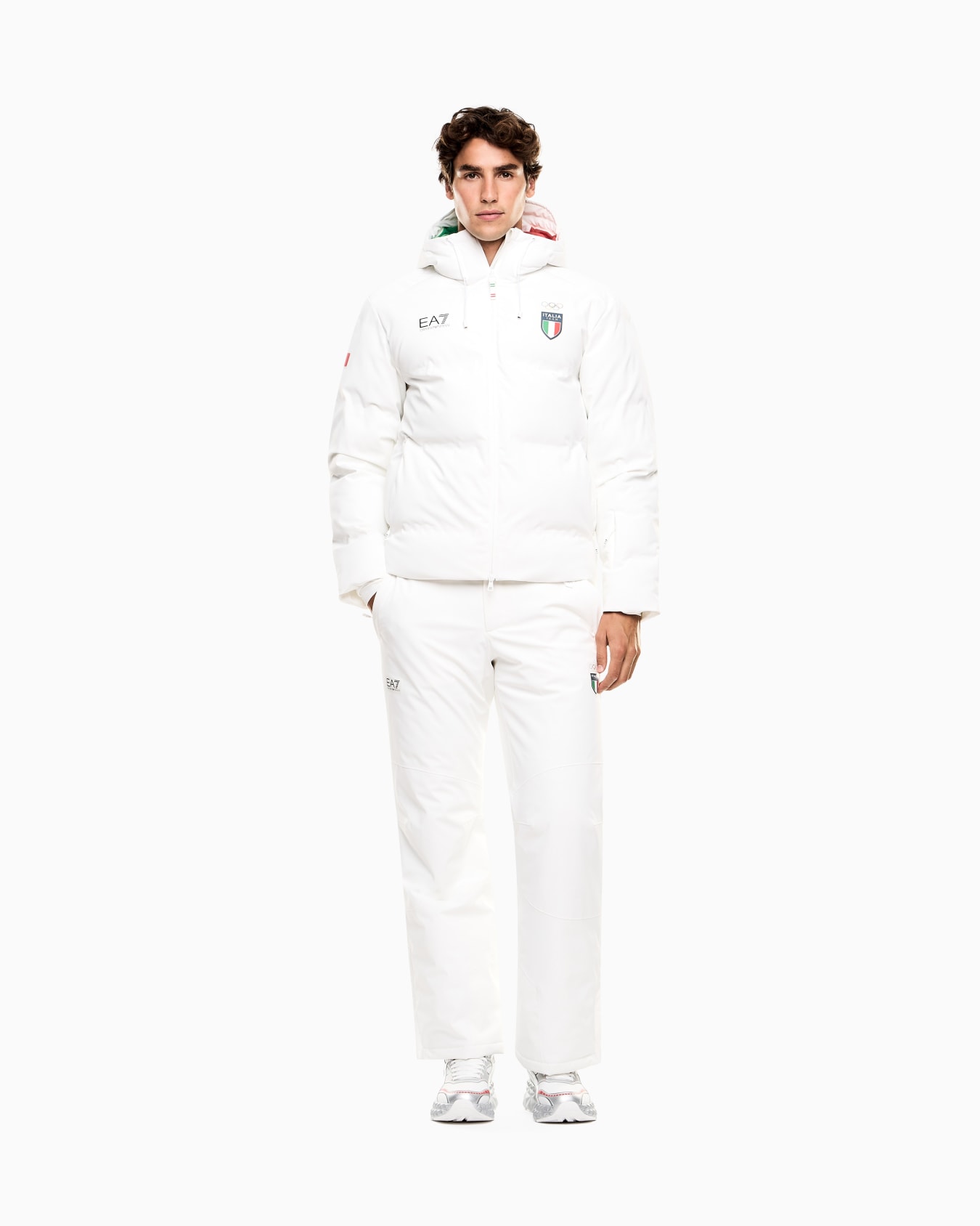 Italia Team Milano Cortina 2026 Ski down jacket in PROTECTUM7 technical fabric with ARDOR7 padding Slide 1