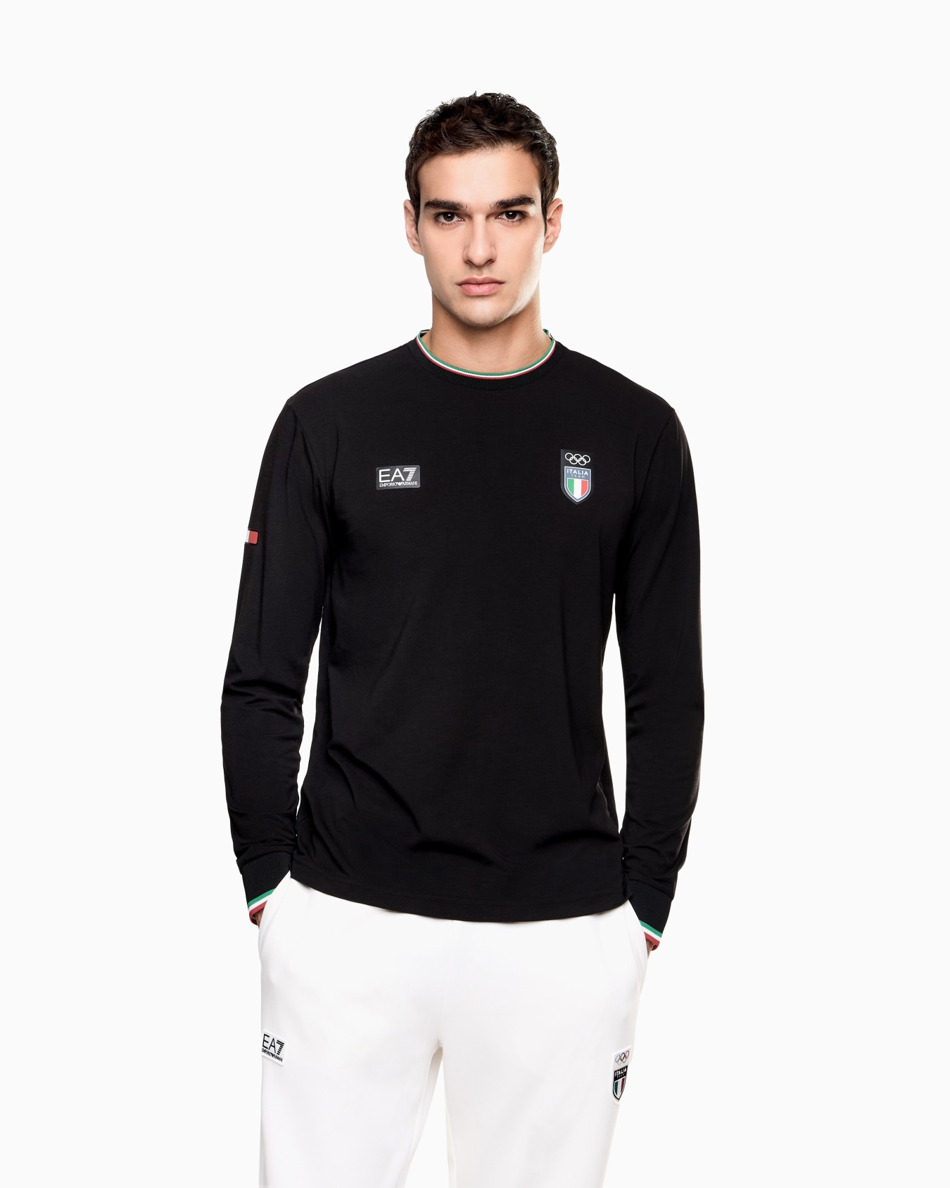 Italia Team Milano Cortina 2026 T-shirt girocollo a manica lunga in jersey stretch Slide 3