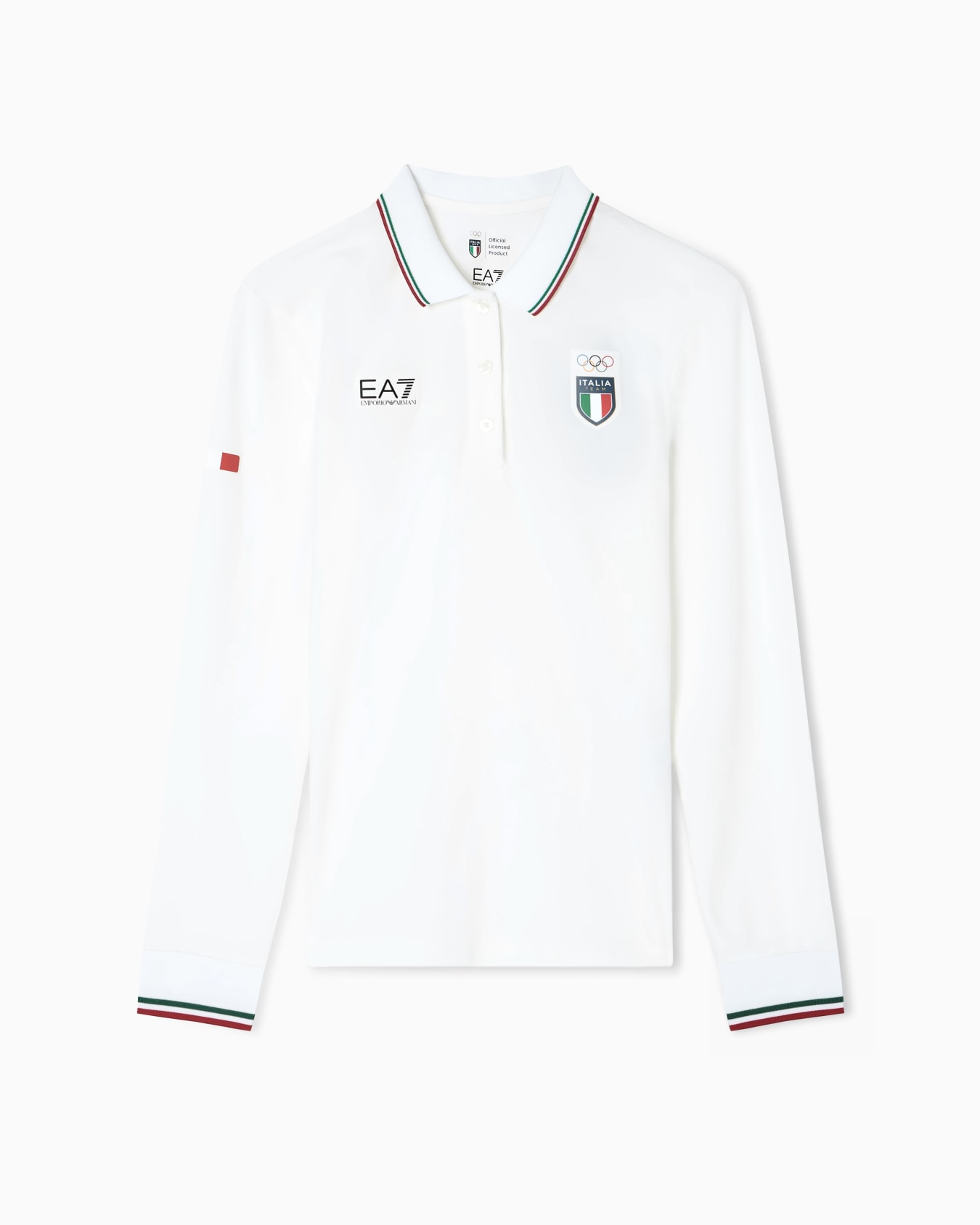 long-sleeved polo shirt in stretch jersey Slide 0