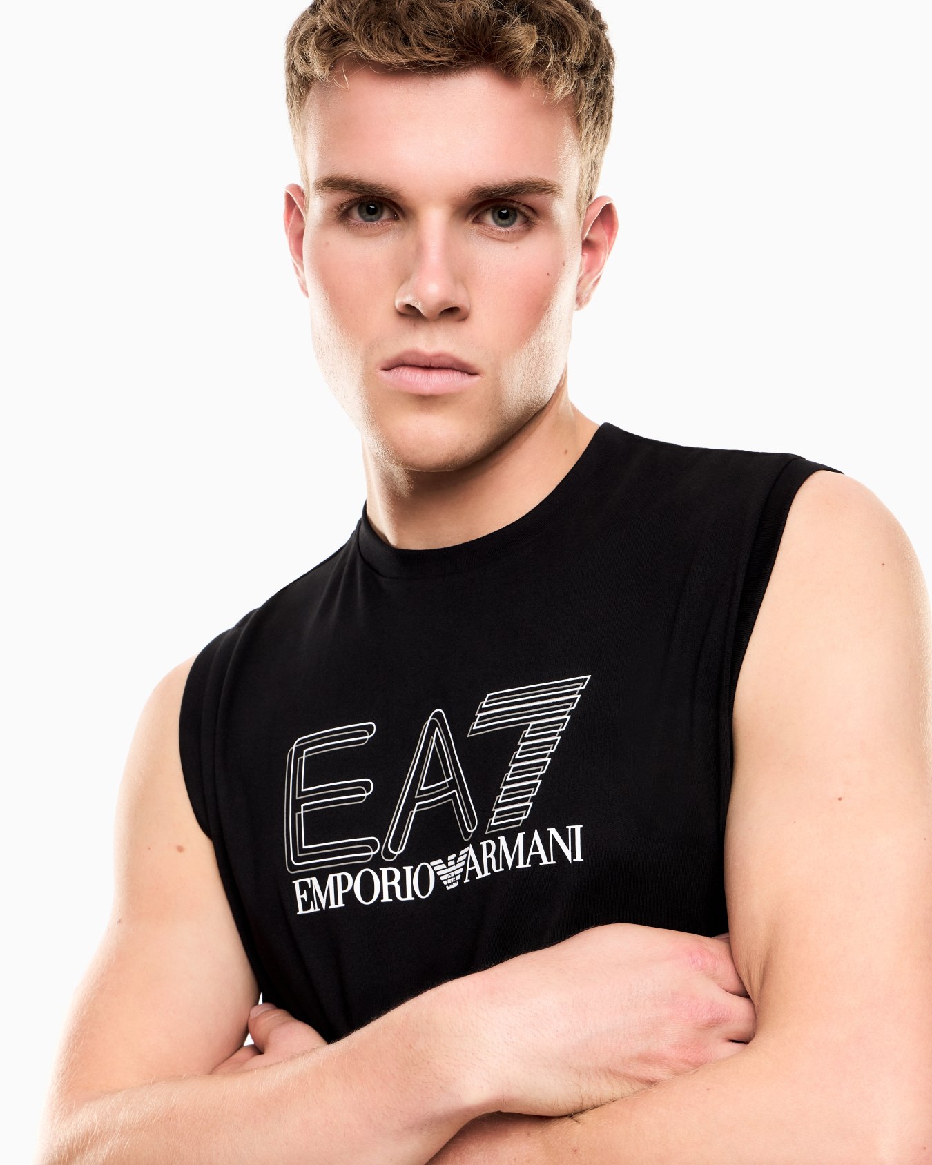 Camiseta de tirantes regular fit en punto de algodón Visibility Diapositiva 4