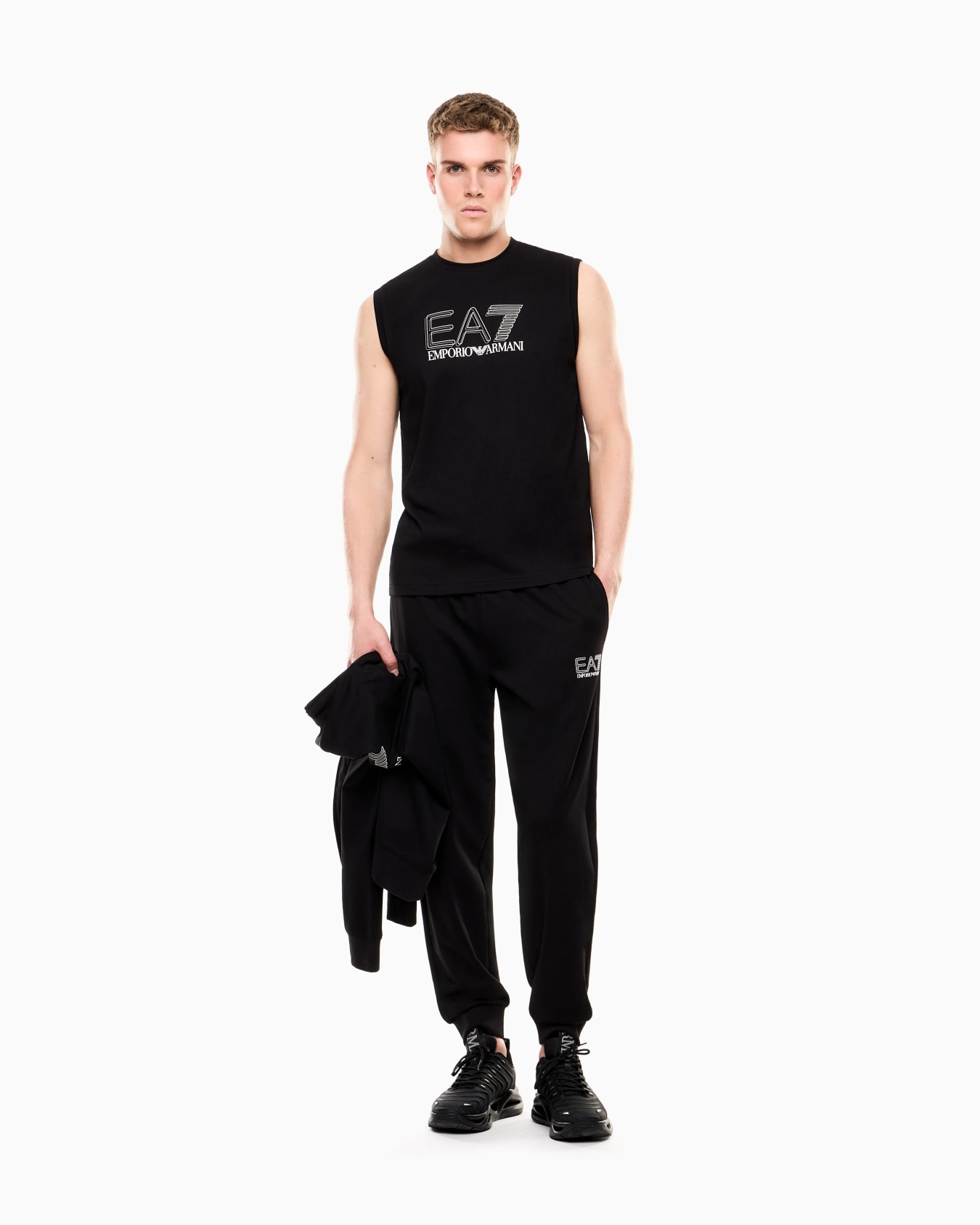 Camiseta de tirantes regular fit en punto de algodón Visibility Diapositiva 1