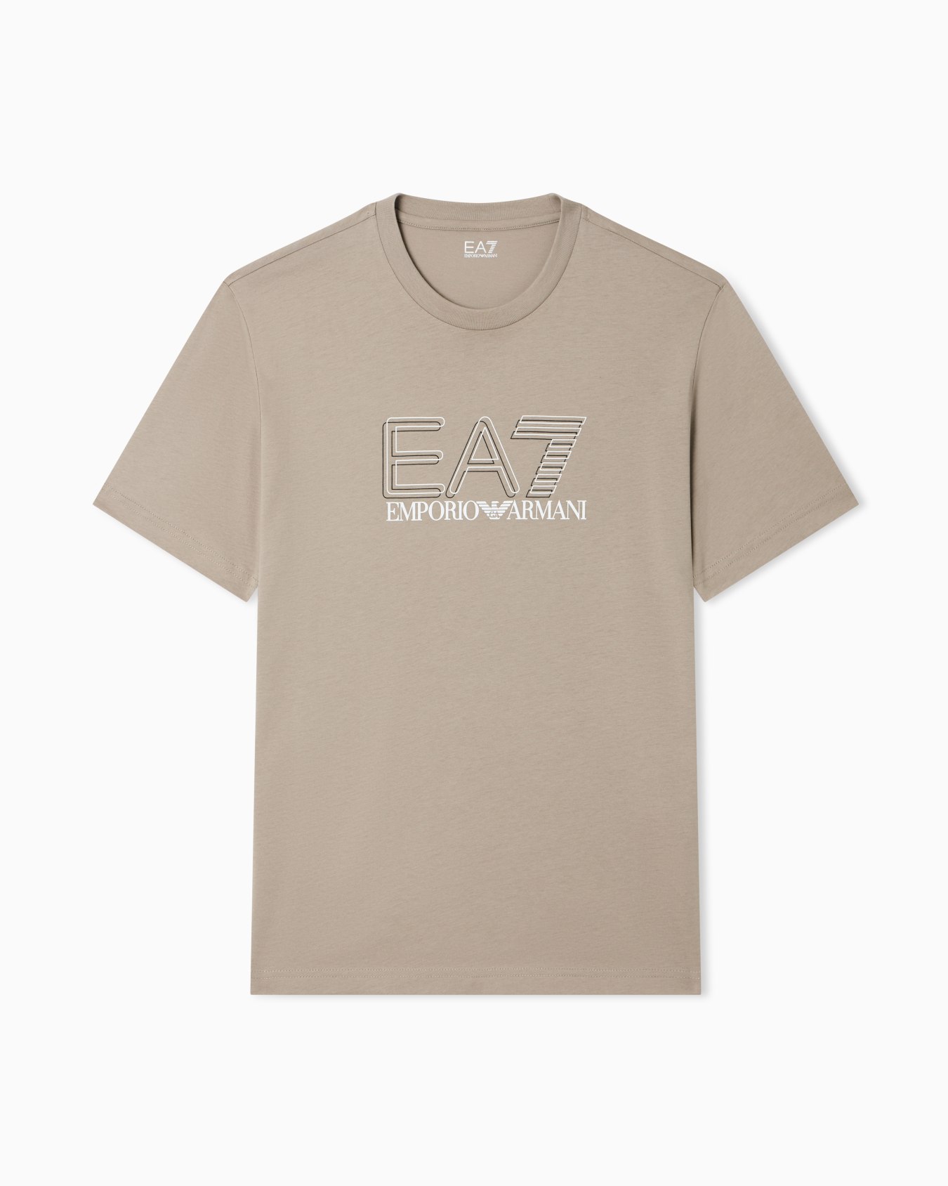 Cotton Jersey T-Shirt with EA7 Logo Slide 0