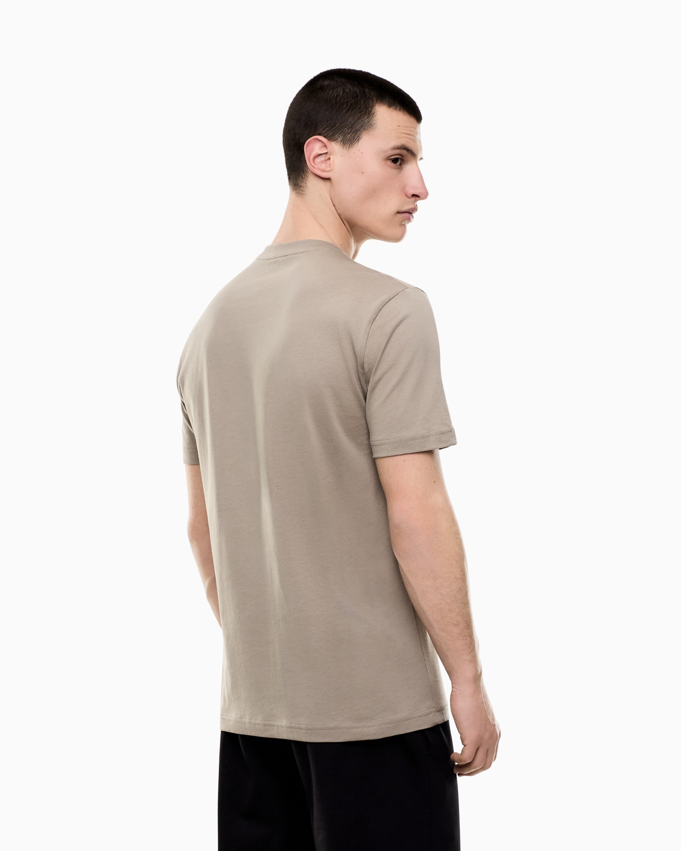 Cotton Jersey T-Shirt with EA7 Logo Slide 2