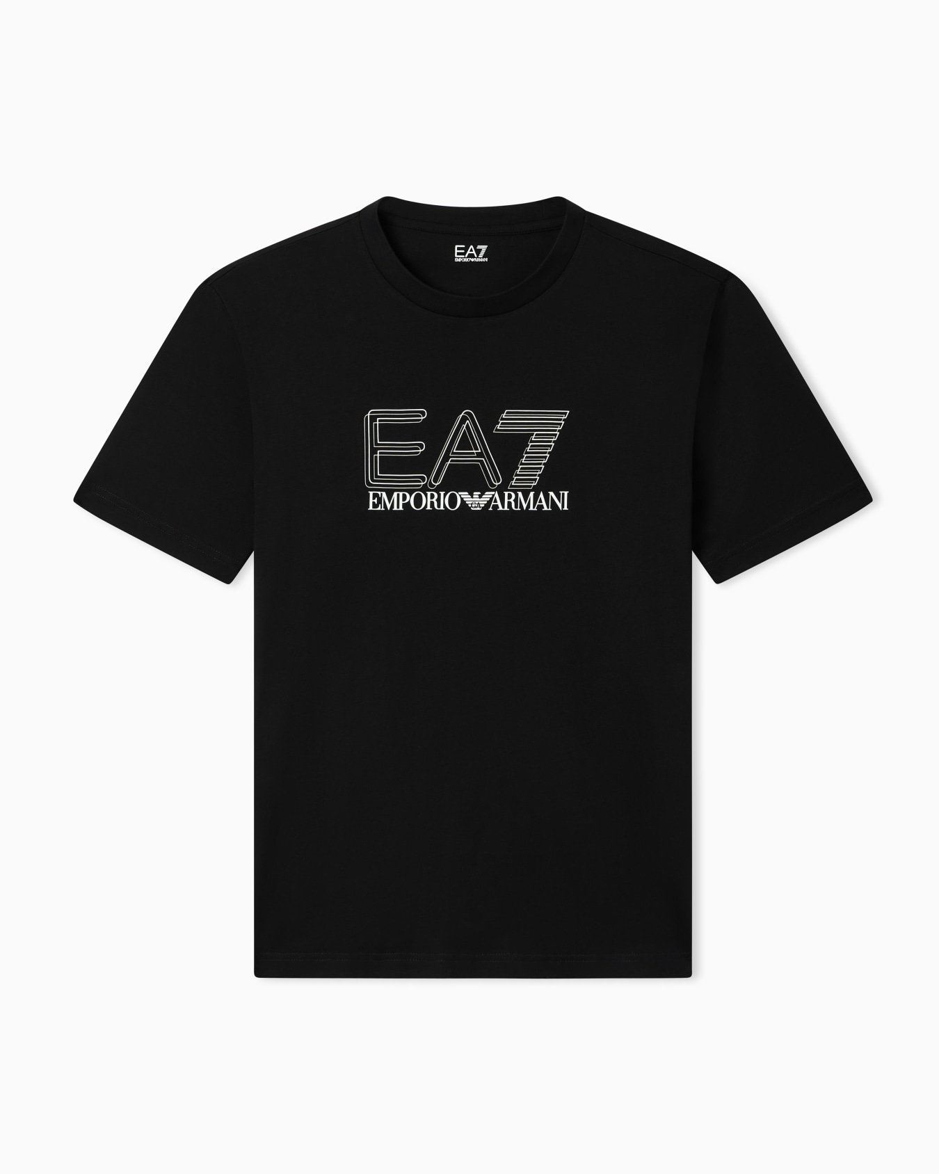 Cotton Jersey T-Shirt with EA7 Logo Slide 0