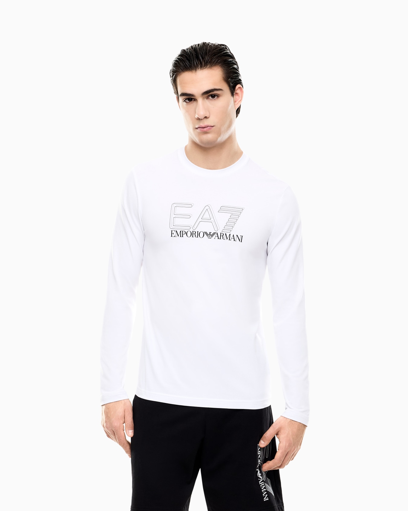 Visibility long-sleeved T-shirt in stretch cotton jersey Slide 3