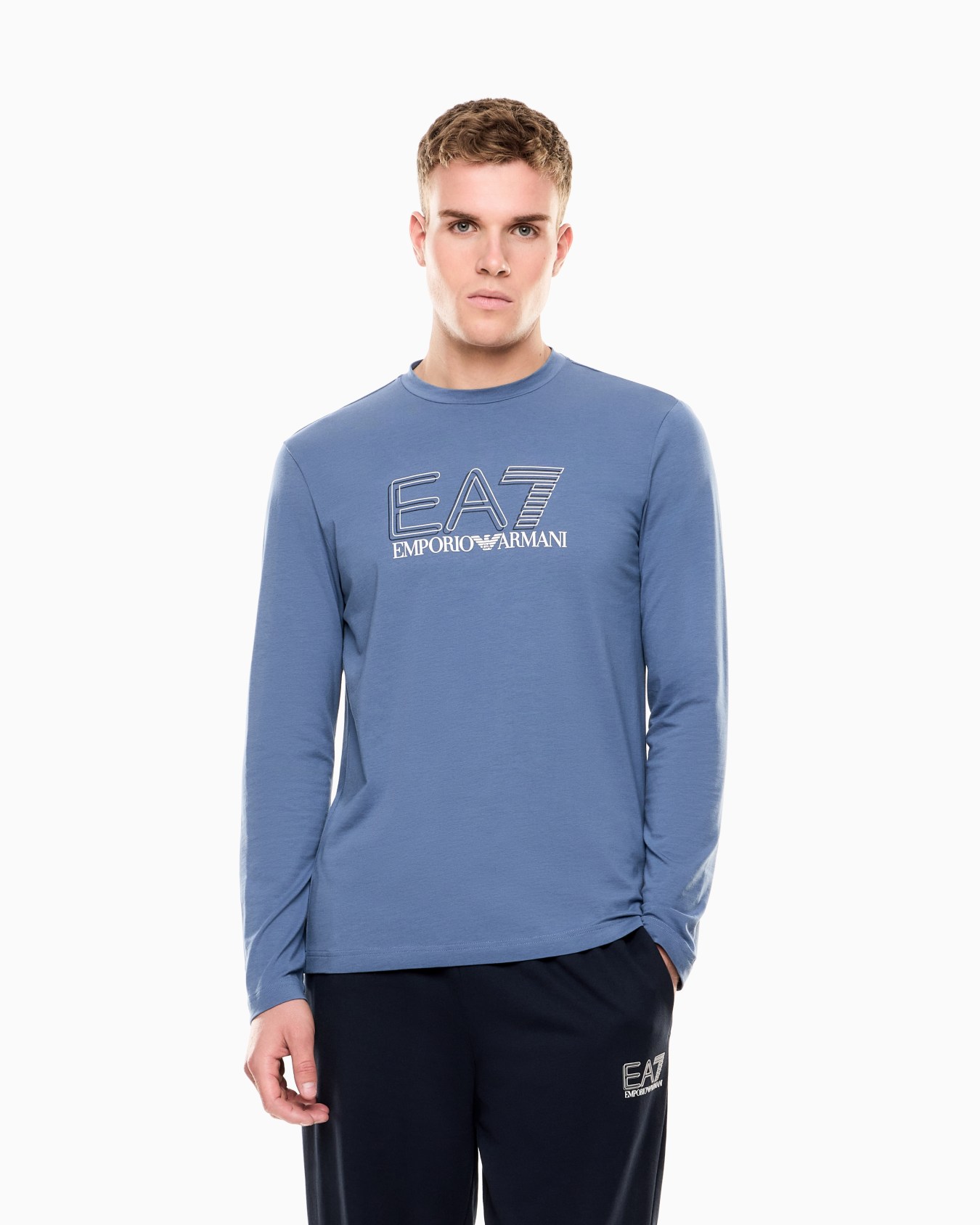 Camiseta de manga larga de punto de algodón elástico Visibility Diapositiva 1