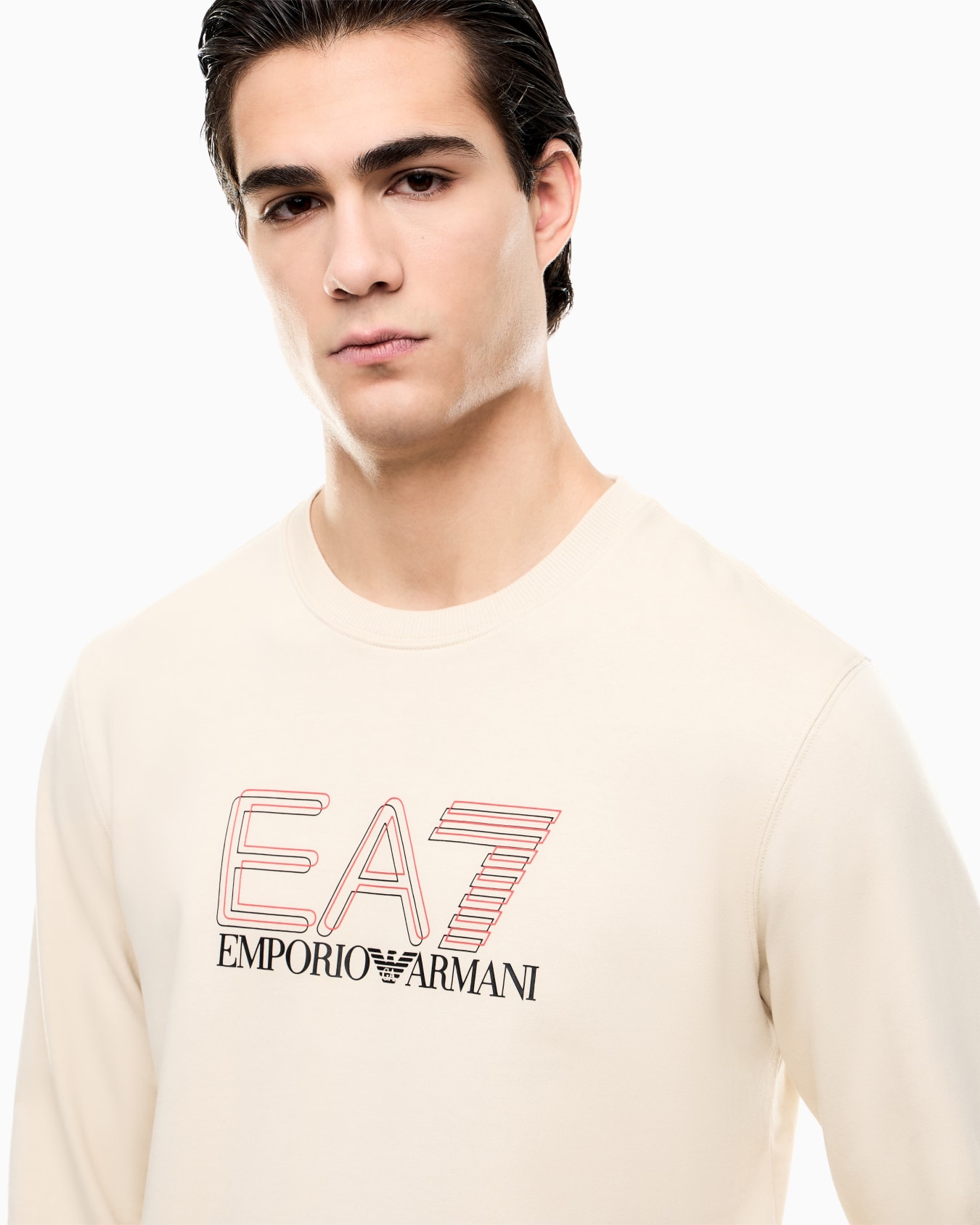 Visibility cotton zip-up sweatshirt with EA7 logo Slide 4