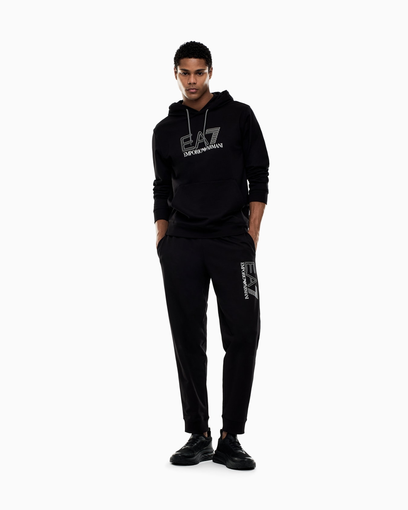 フード付きスウェットシャツ ピュアコットン スライドする 1