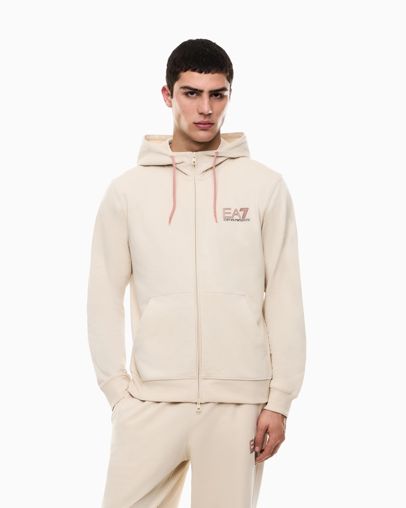 Pure cotton zip-up sweatshirt Slide 3