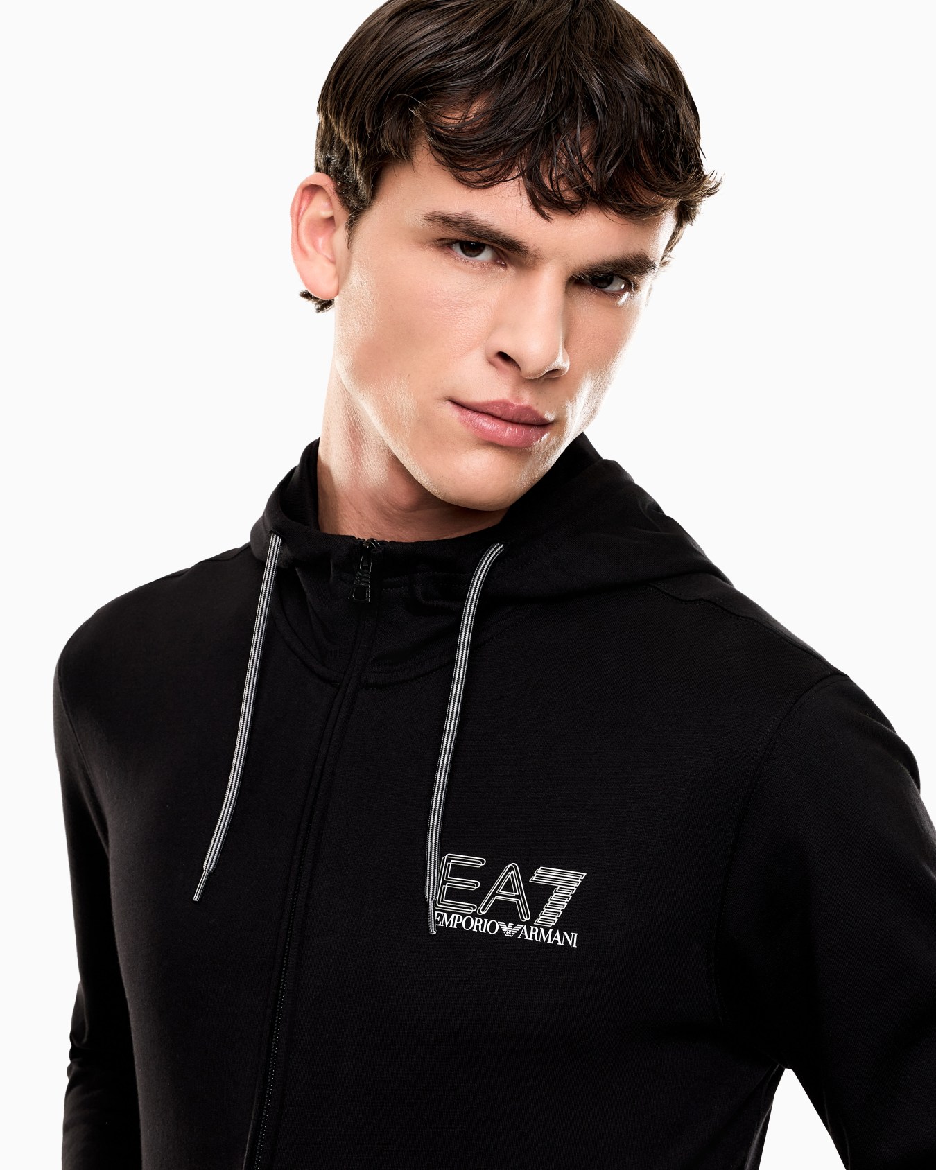 Pure cotton zip-up sweatshirt Slide 5