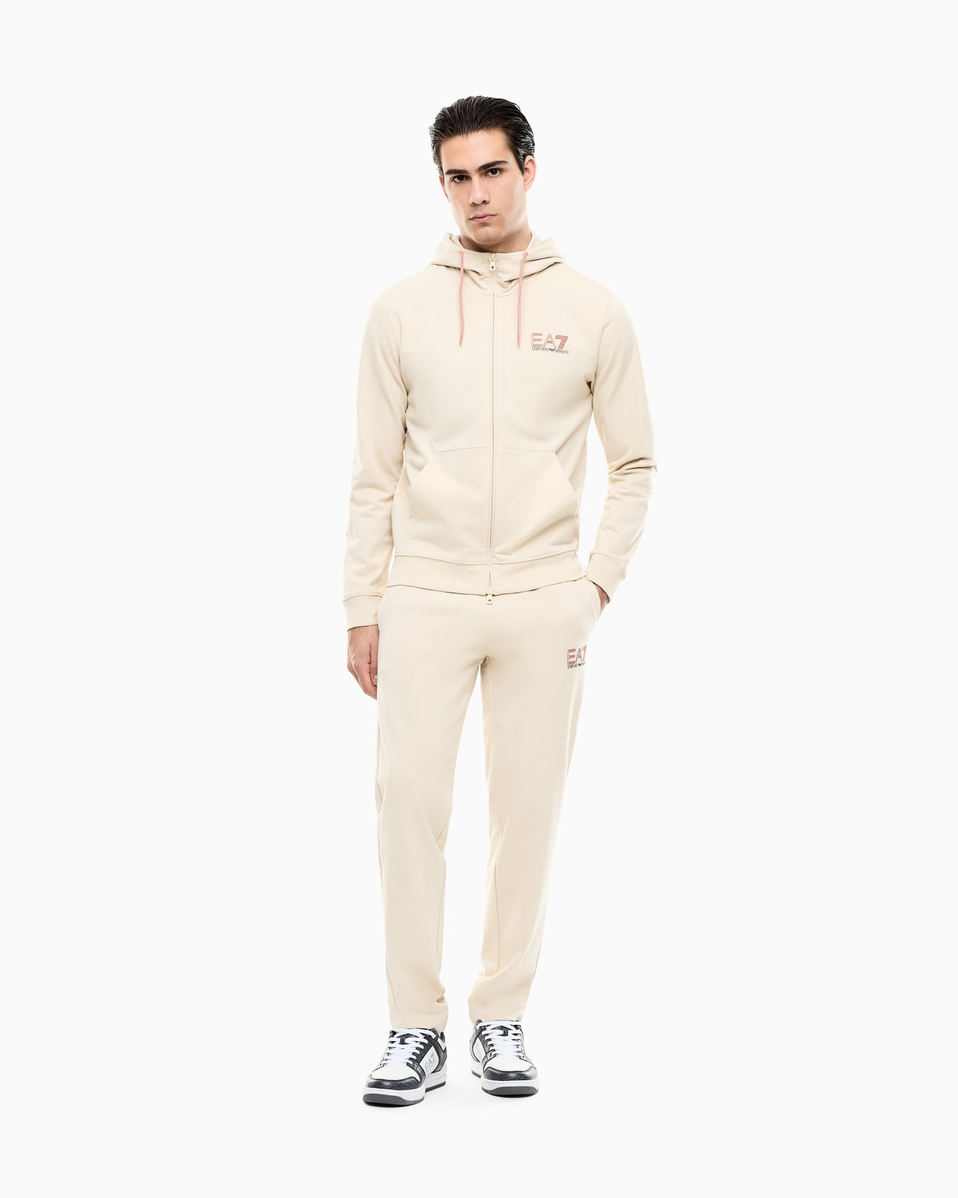 Pure cotton tracksuit with hood Slide 1