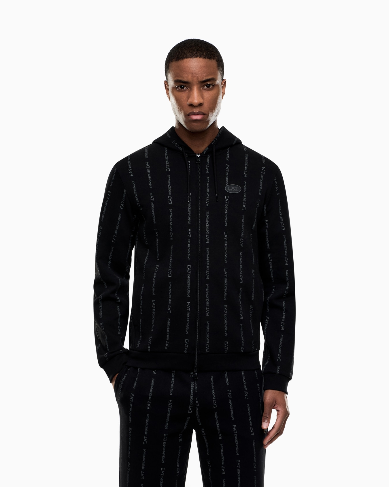 Graphic Series cotton-blend hooded zip-up sweatshirt Slide 3