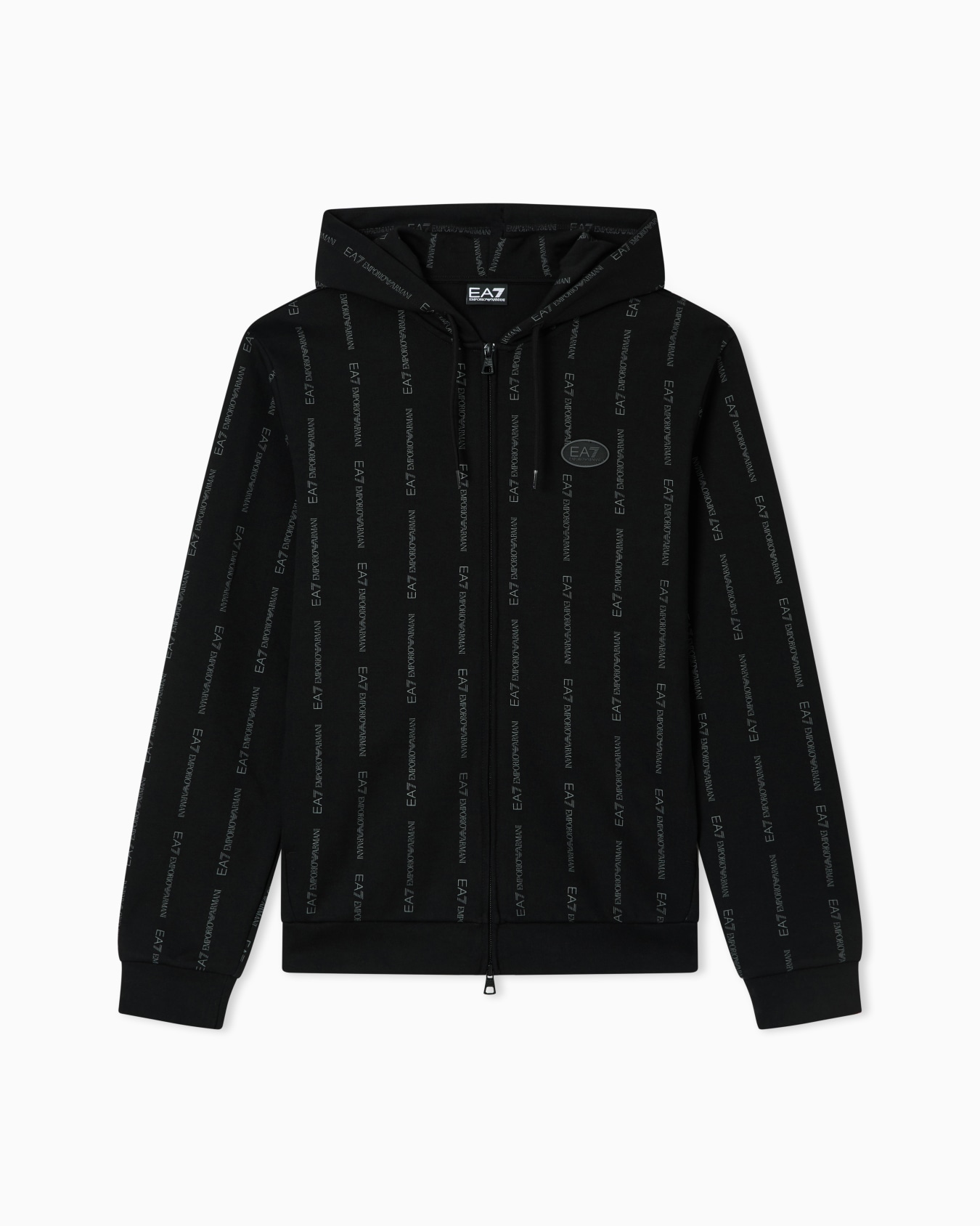 Sweat-shirt façon cardigan à capuche Graphic Series en mélange de coton Diapositive 0