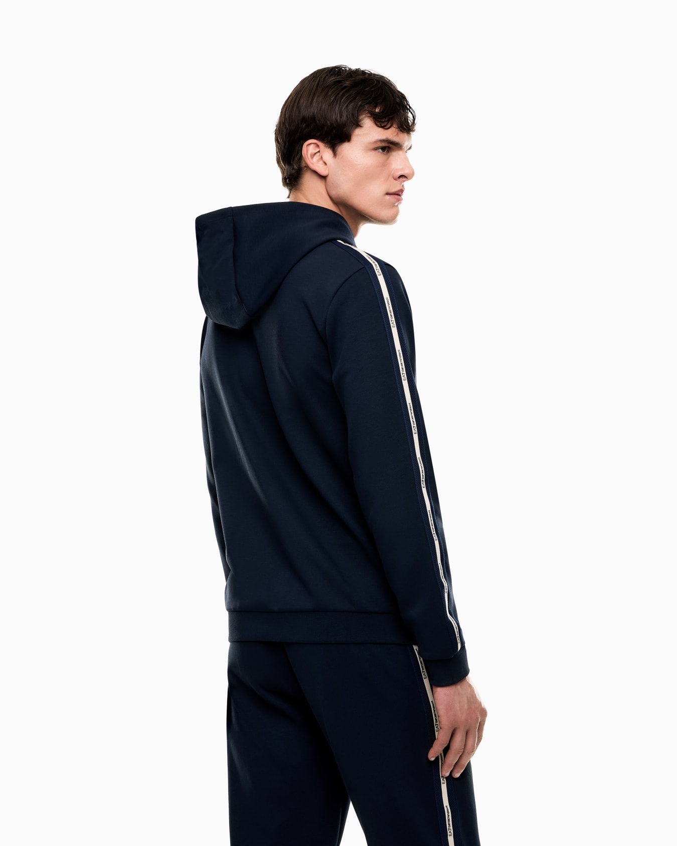 Logo Series cotton-blend interlock hooded sweatshirt Slide 3