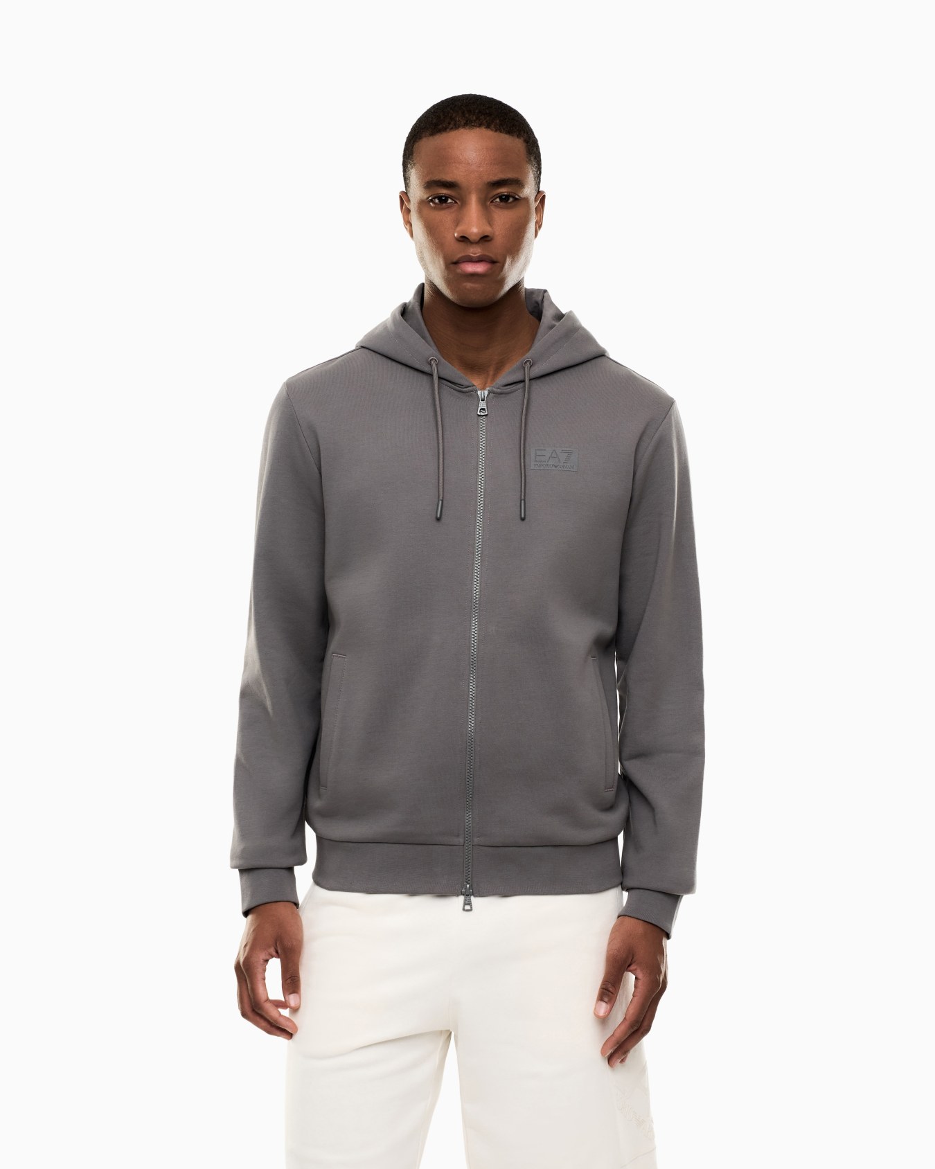 Logo Series フード付きジップアップスウェットシャツ コットン スライドする 3